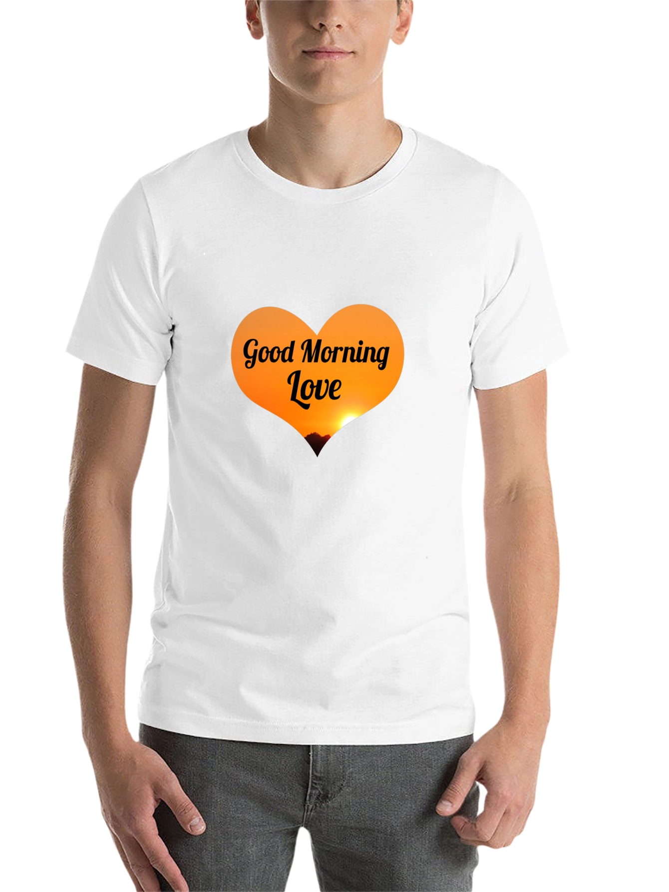 Black Good Morning Love Black T-Shirt view 14