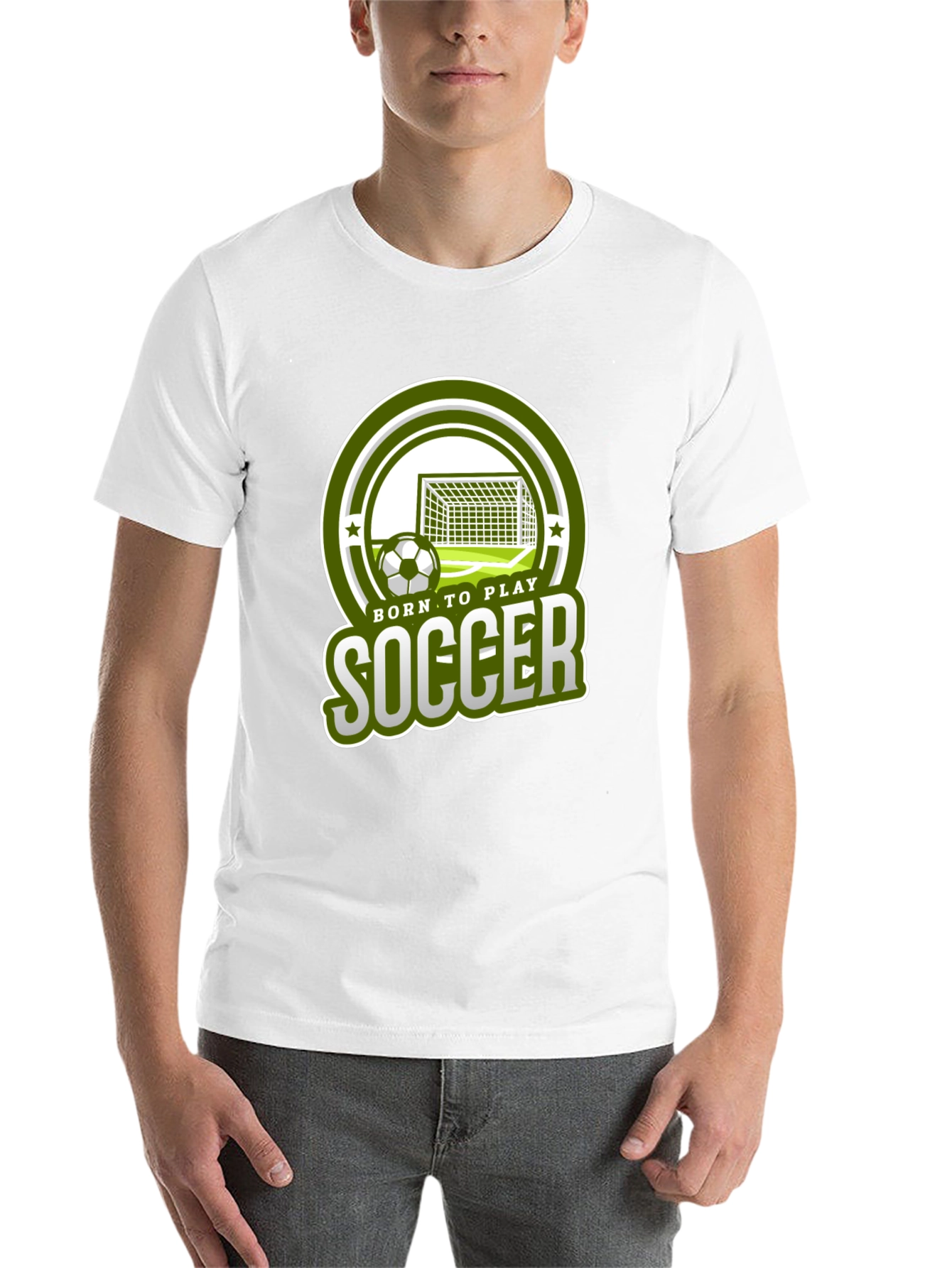 Black Born To Play Soccer Graphic T-Shirt view 14