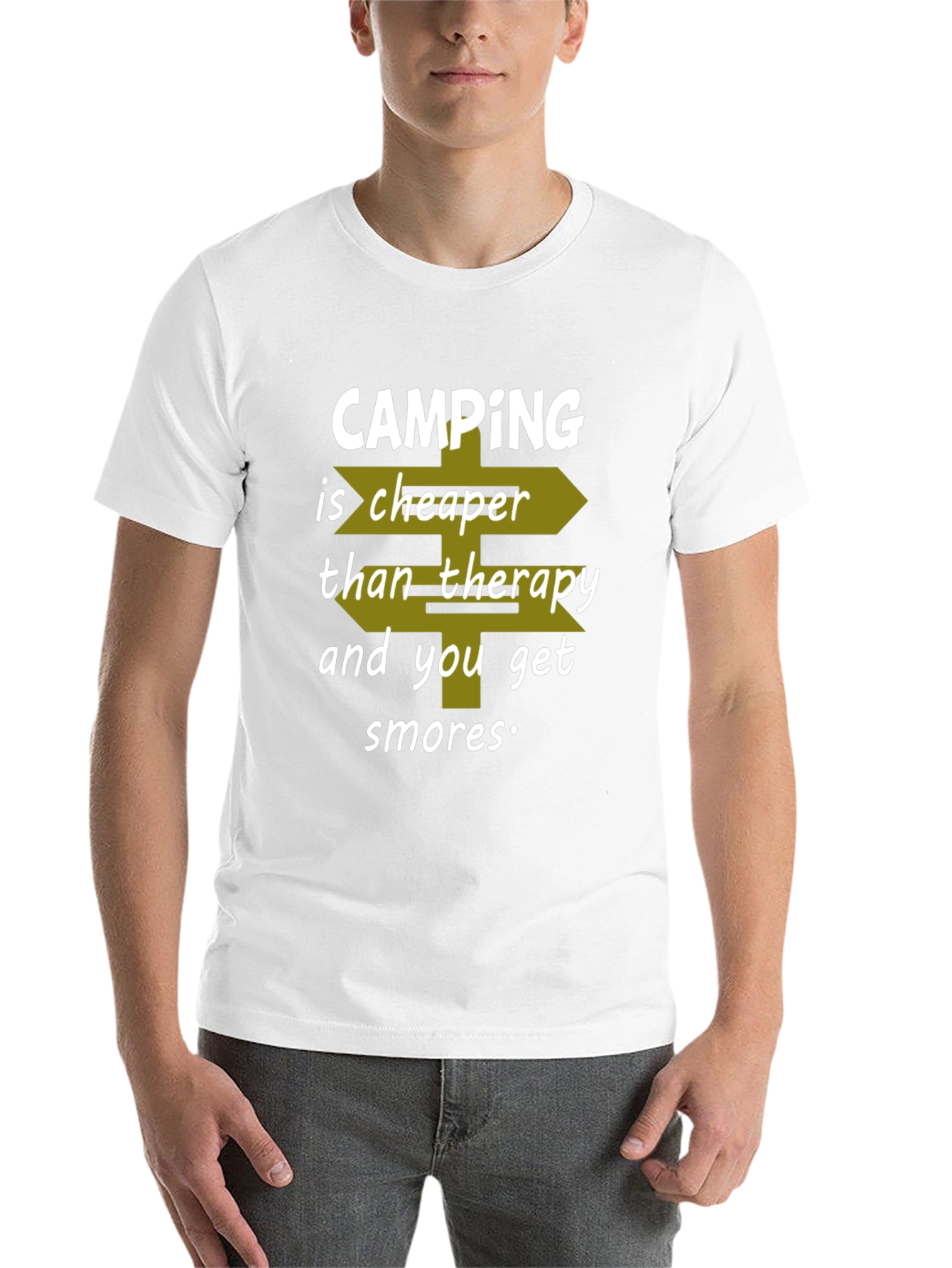 Black Camping Cheaper Than Therapy Graphic T-Shirt view 14