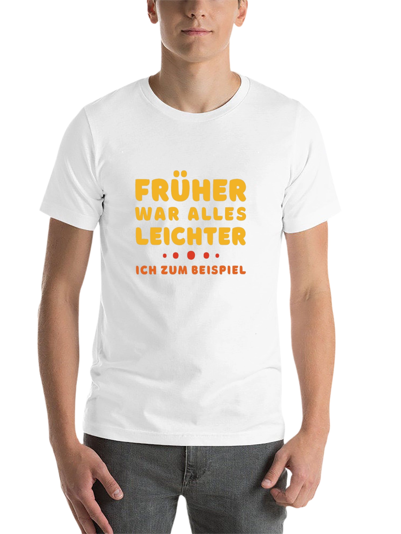 Black Funny German 'Früher War Alles Leichter' T-Shirt view 14