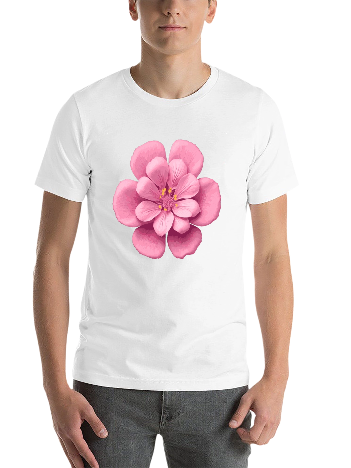 Black Floral Graphic Tee - Pink Blossom Print view 14