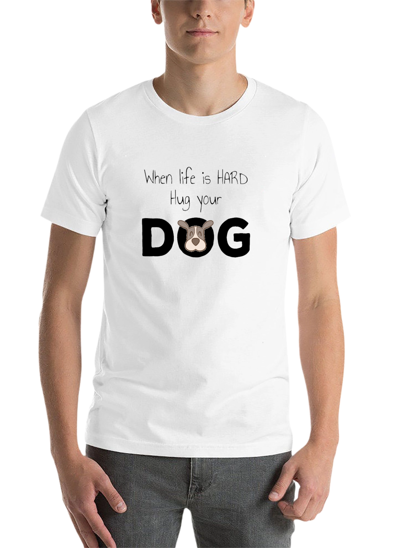 Black Hug Your Dog T-Shirt - Comfort & Style view 14