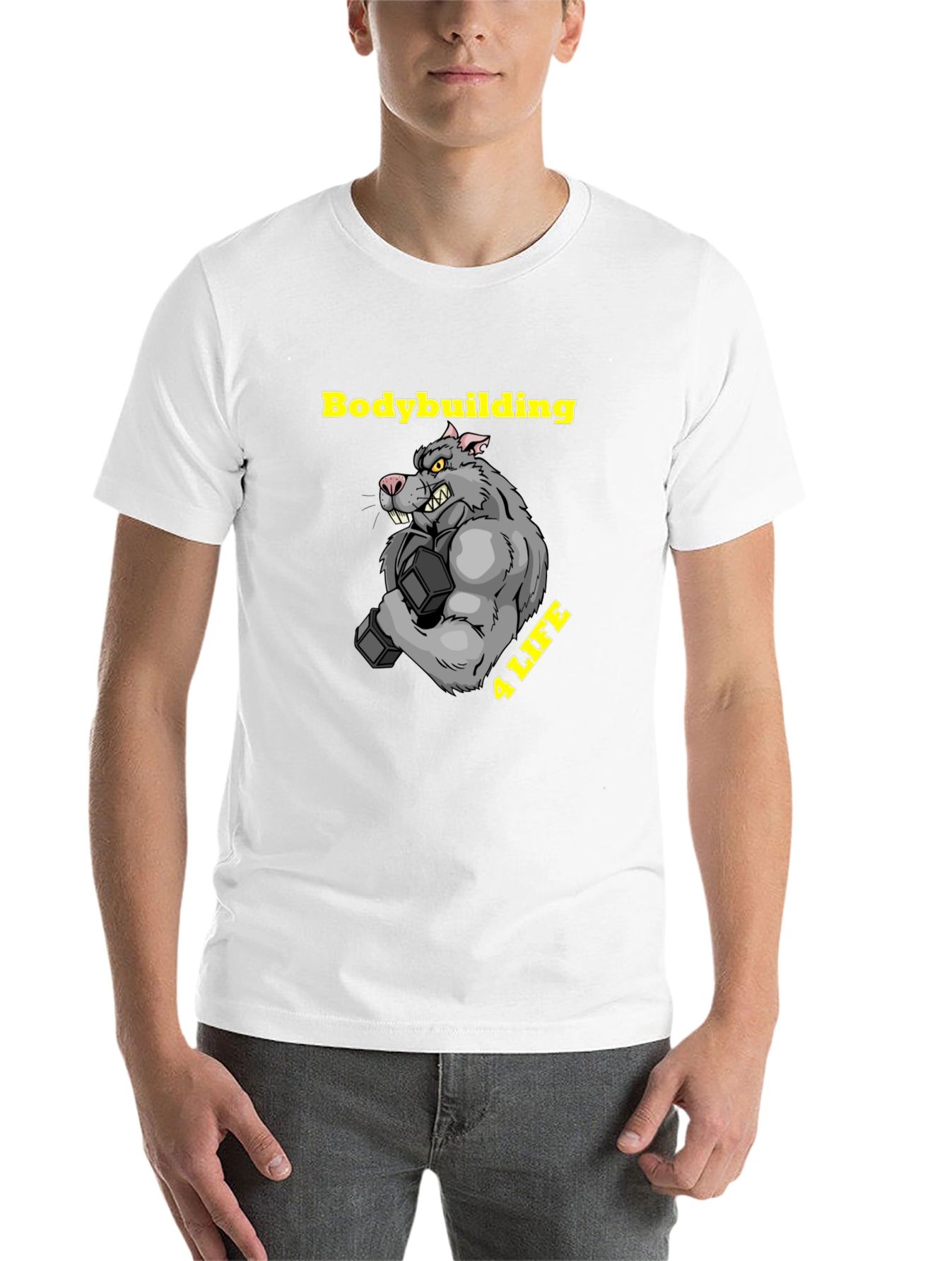 Black Bodybuilding Rat Black T-Shirt view 14