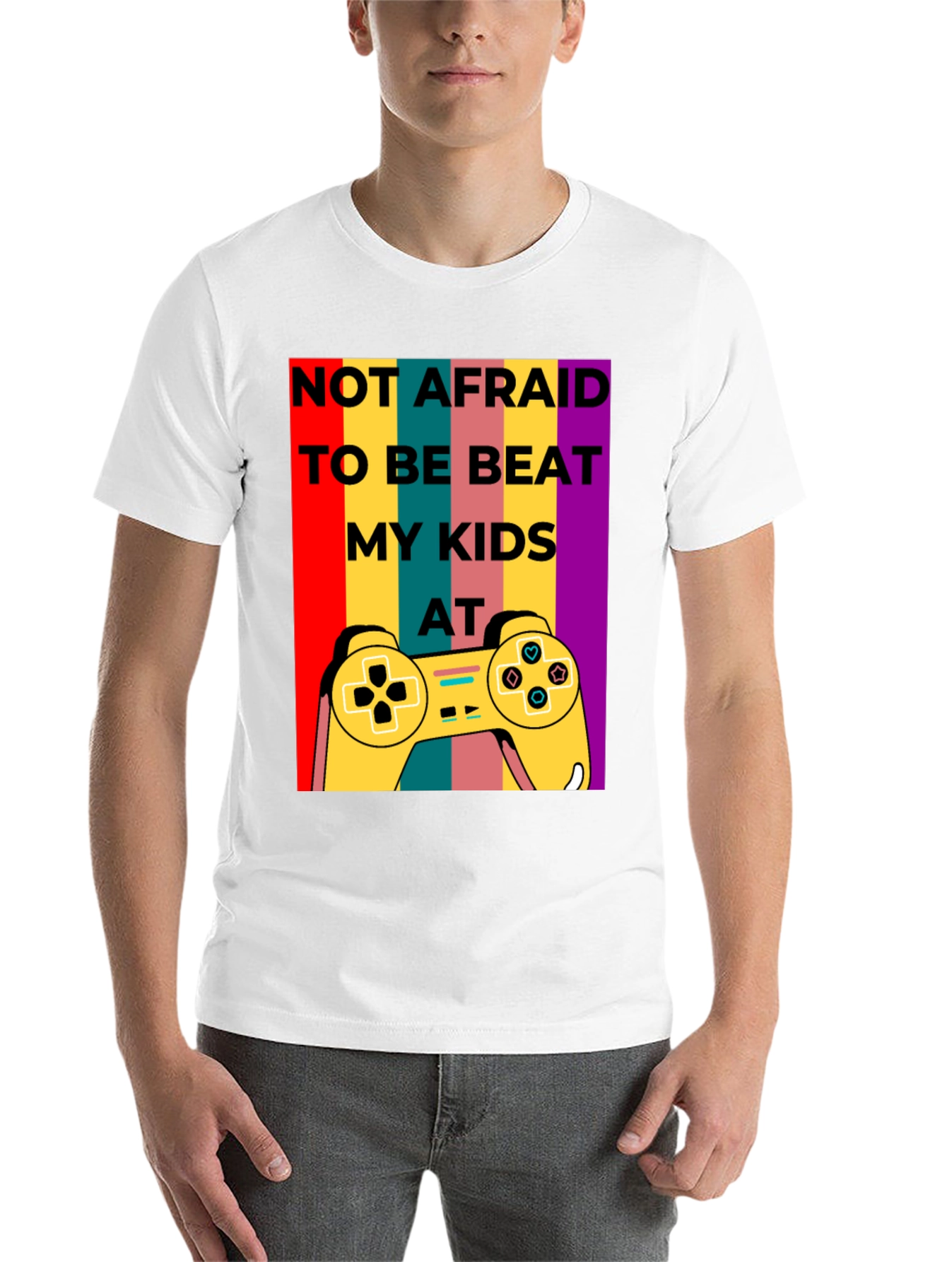 Black Not Afraid to Beat My Kids at Gaming T-Shirt view 14
