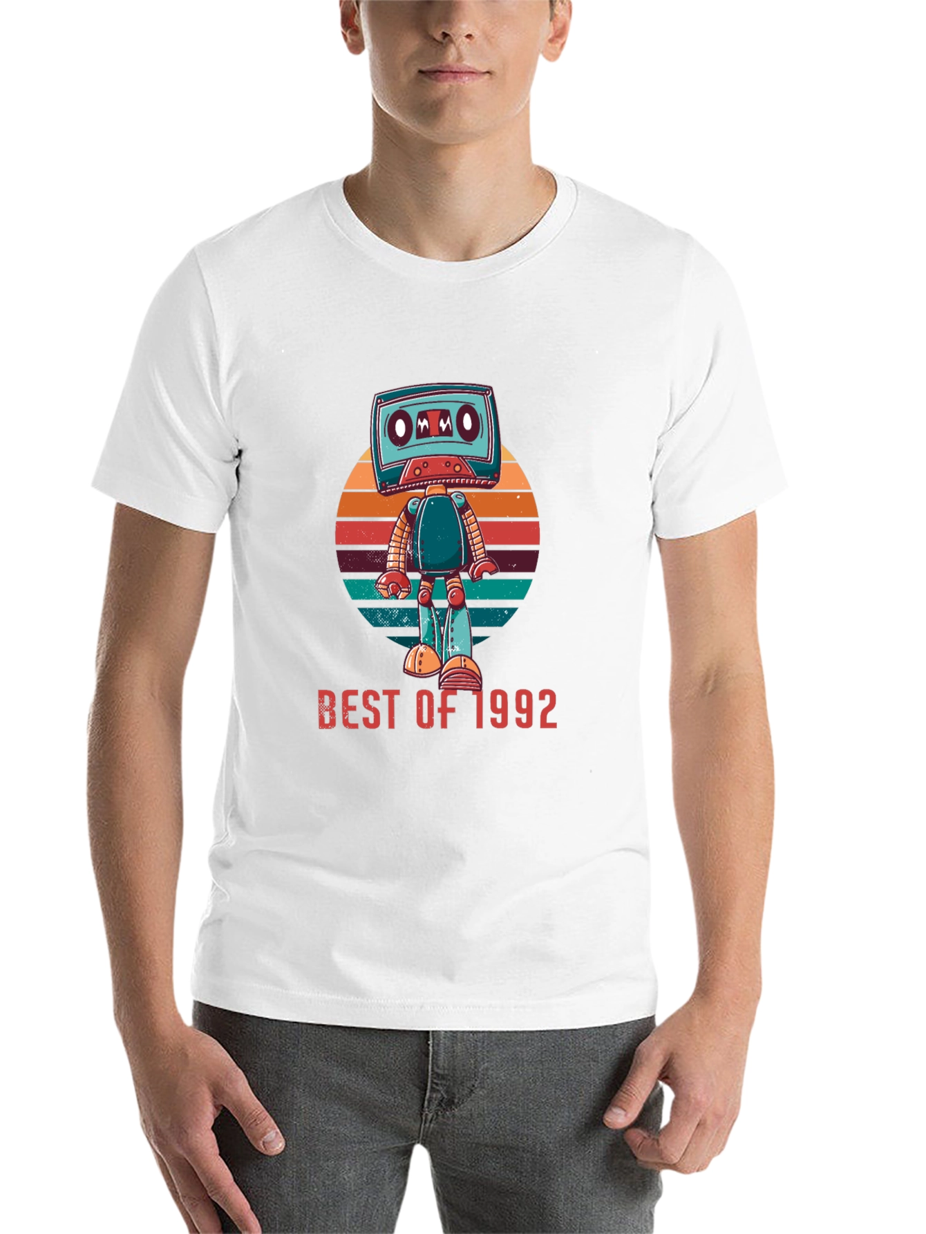Black Best of 1992 Cassette Robot Graphic T-Shirt view 14