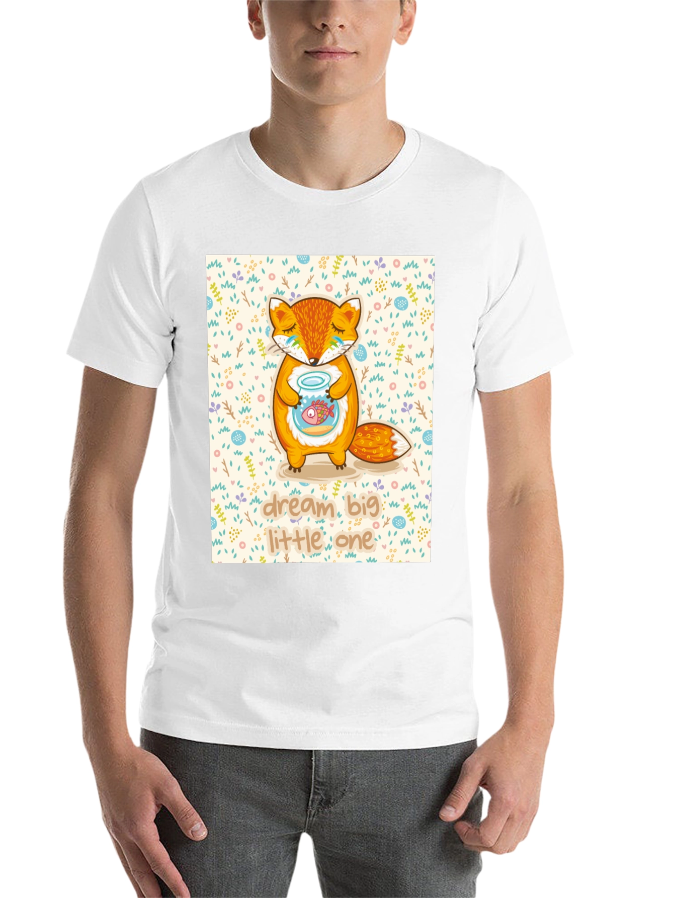 Black Dream Big Little One Fox Graphic Tee view 14