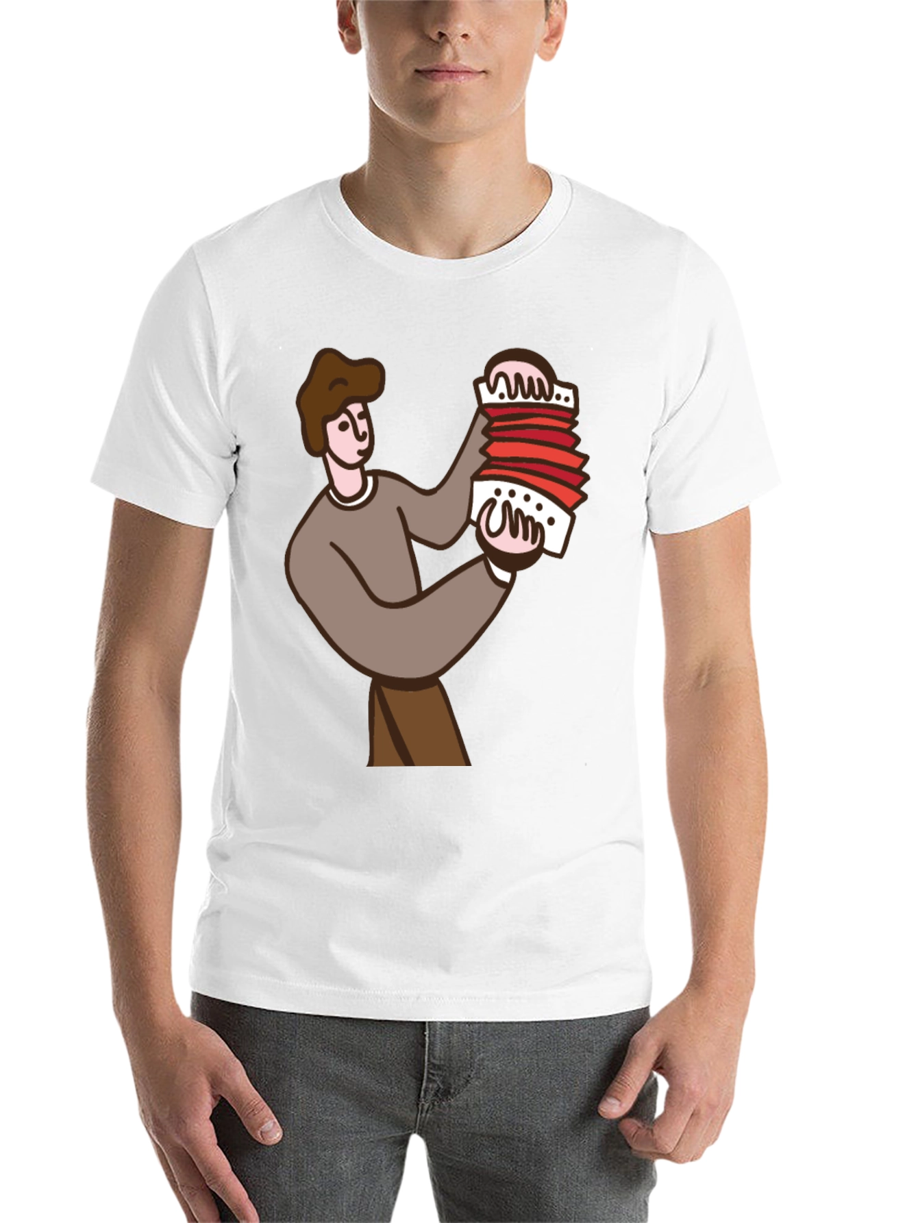 Black Accordion Player Graphic Tee - Black view 14