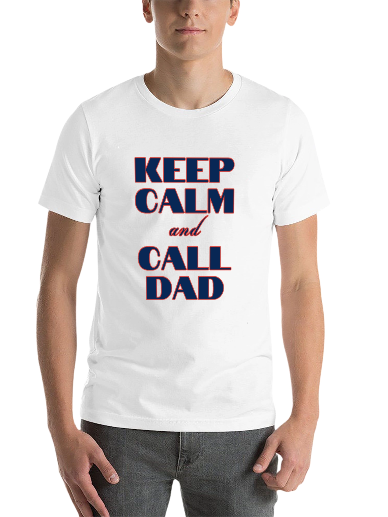 Black Keep Calm and Call Dad T-Shirt - Black Cotton Tee view 14