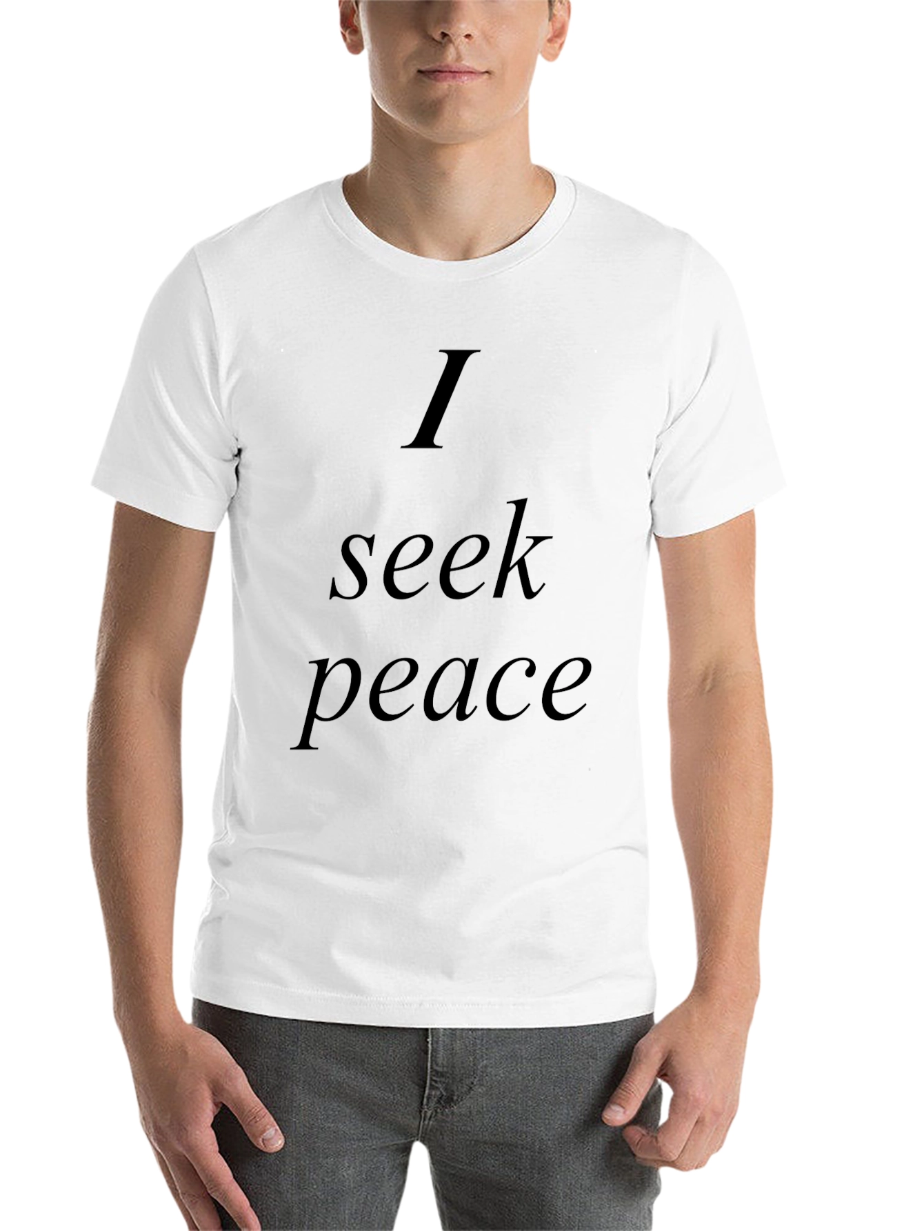 Black I Seek Peace T-Shirt - Men's Black Graphic Tee view 14