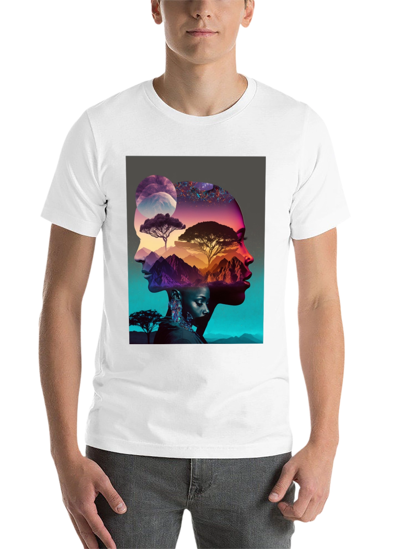 Artistic Afro Silhouette Graphic Tee - 14