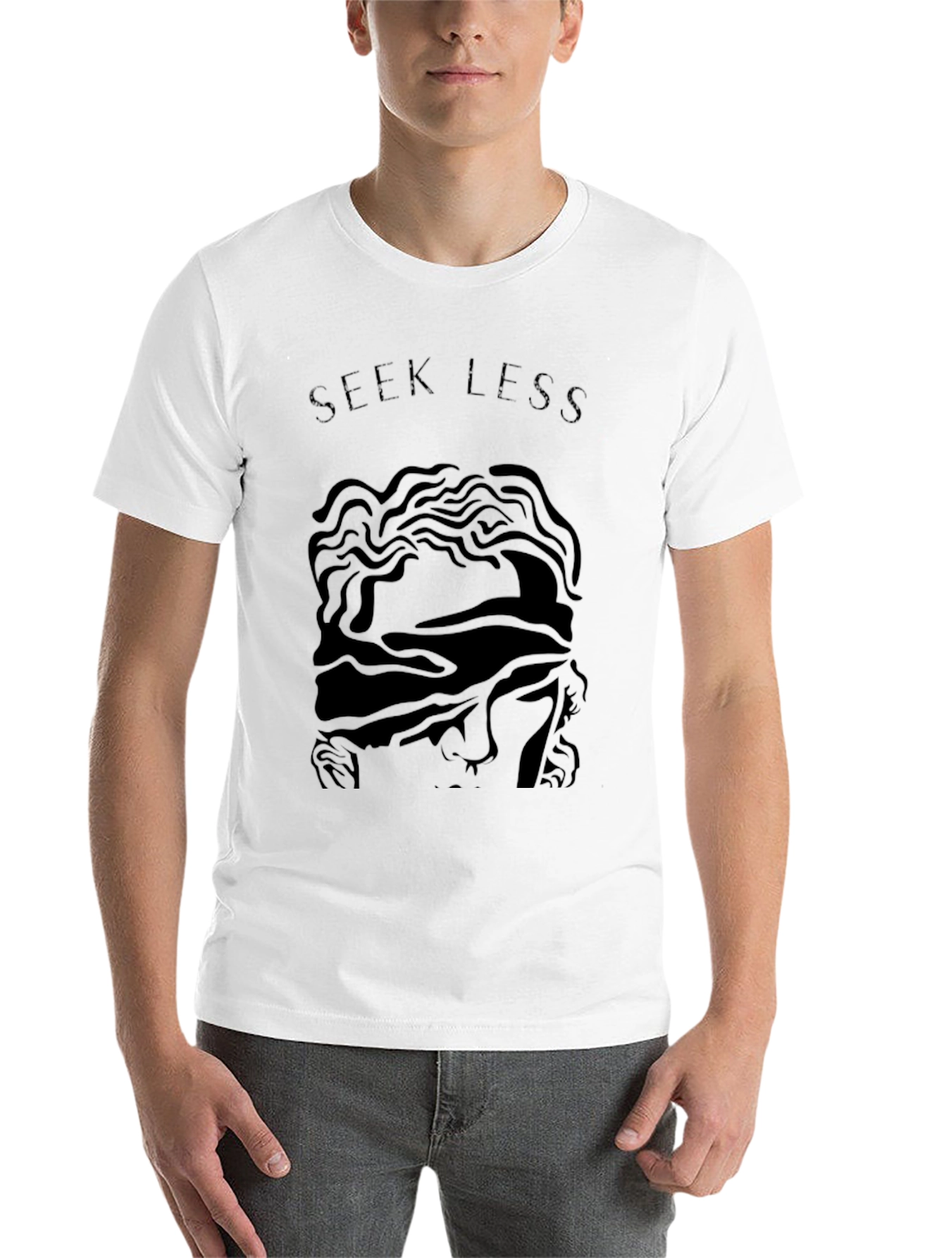 Black Seek Less Graphic Tee - Black view 14
