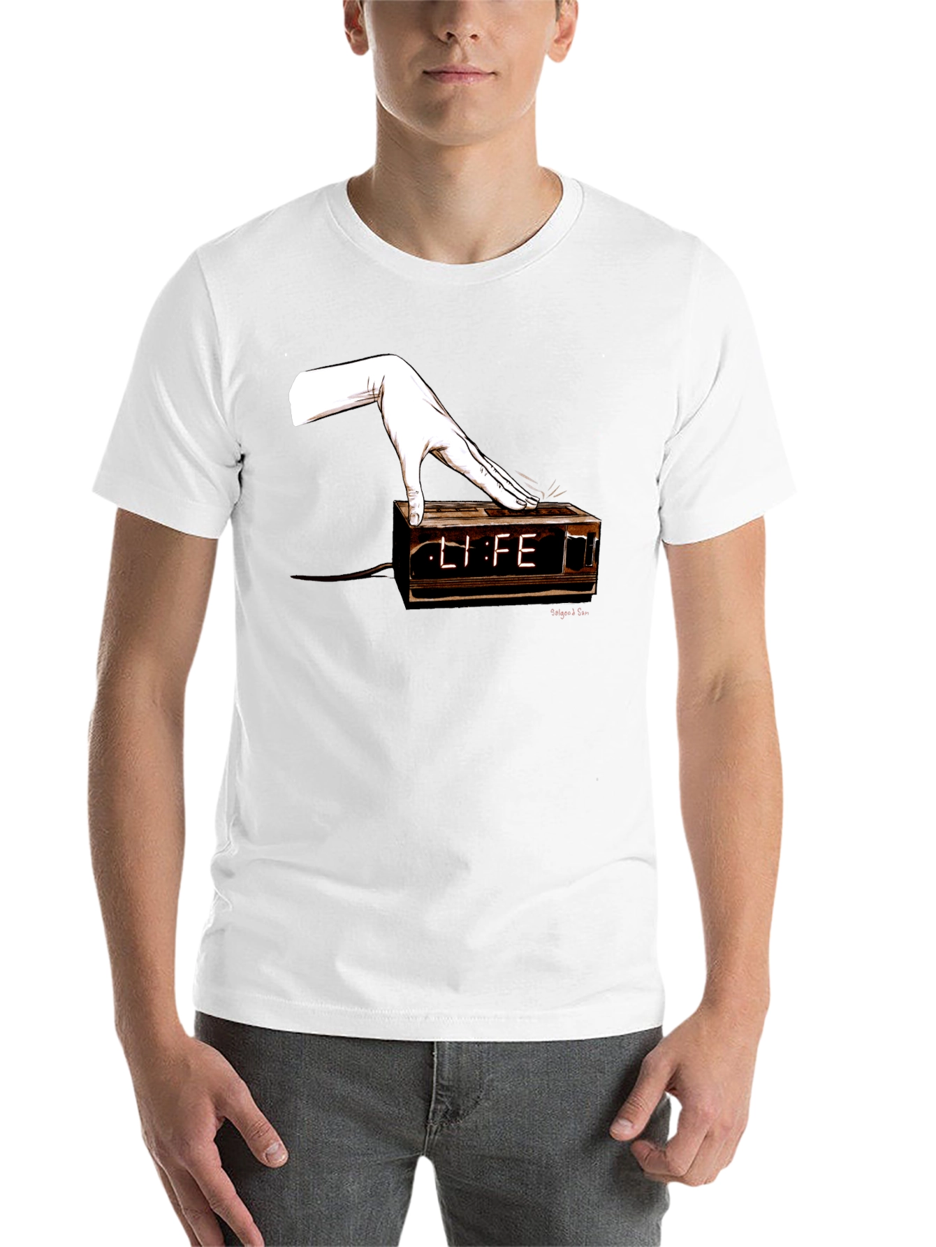 Black Life Alarm Clock Graphic Tee - Unisex view 14