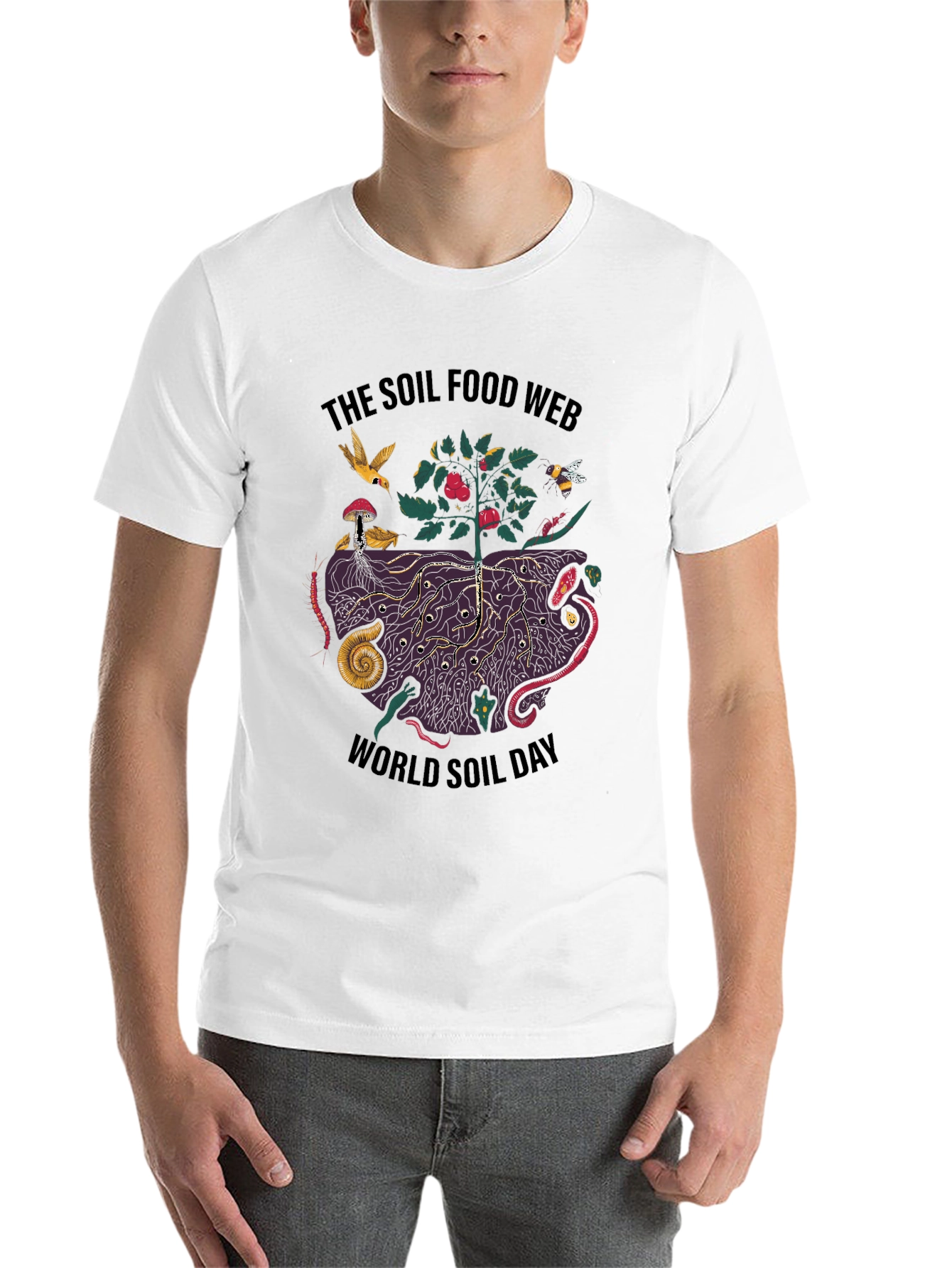 Black Soil Food Web T-Shirt - World Soil Day view 14