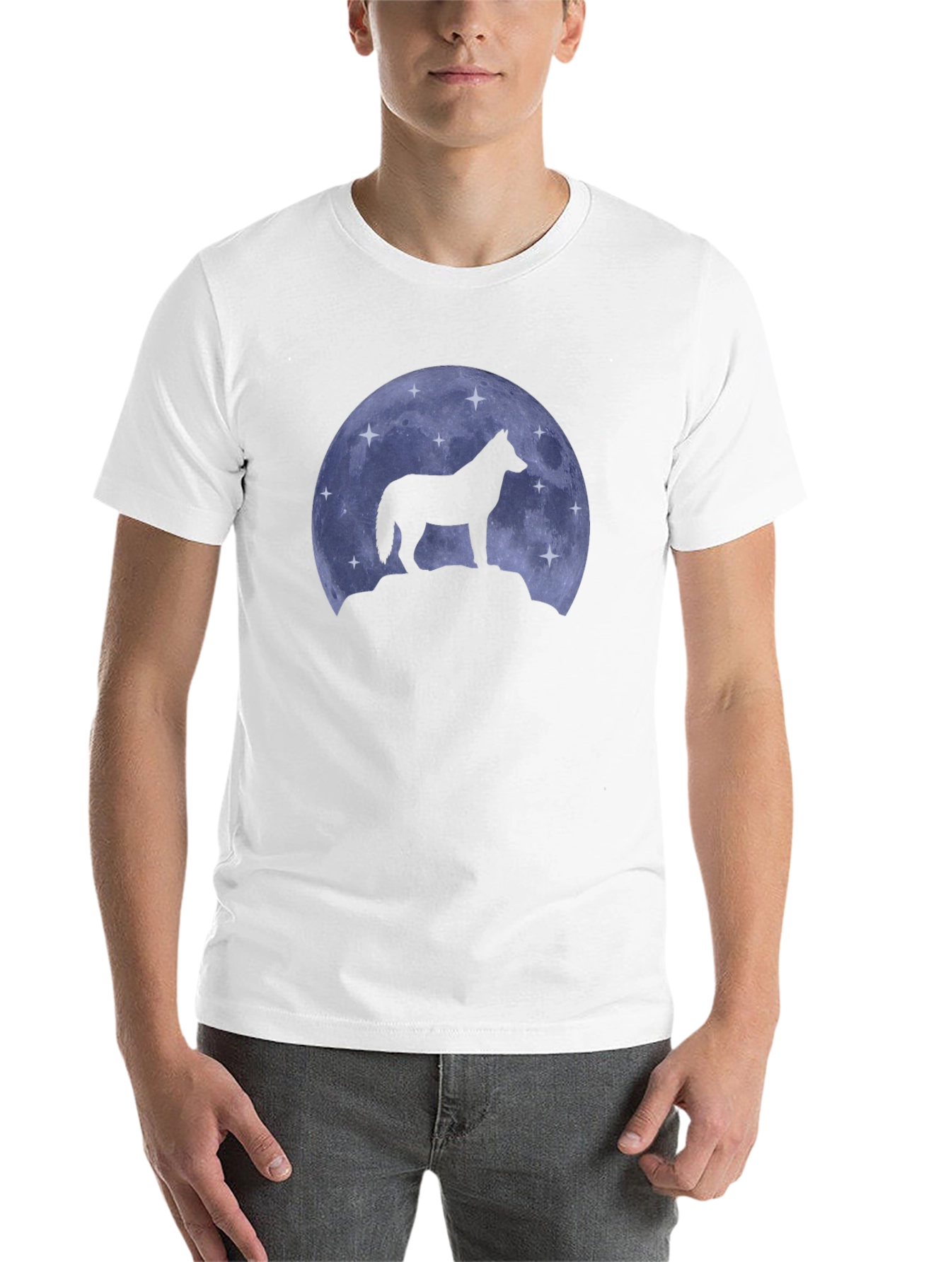 Black Wolf Moon Silhouette T-Shirt view 14