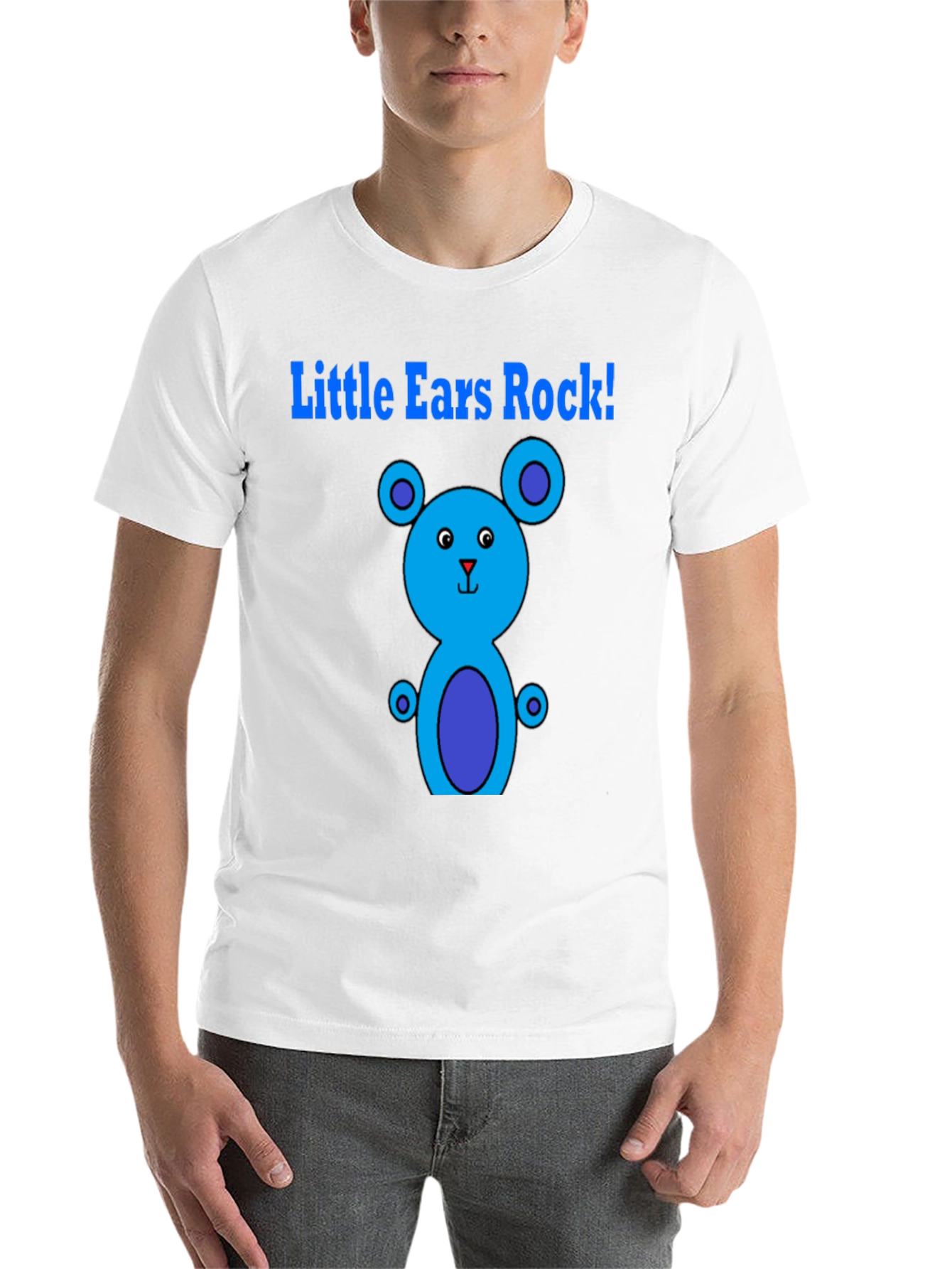 Little Ears Rock! Black Graphic T-Shirt - 14