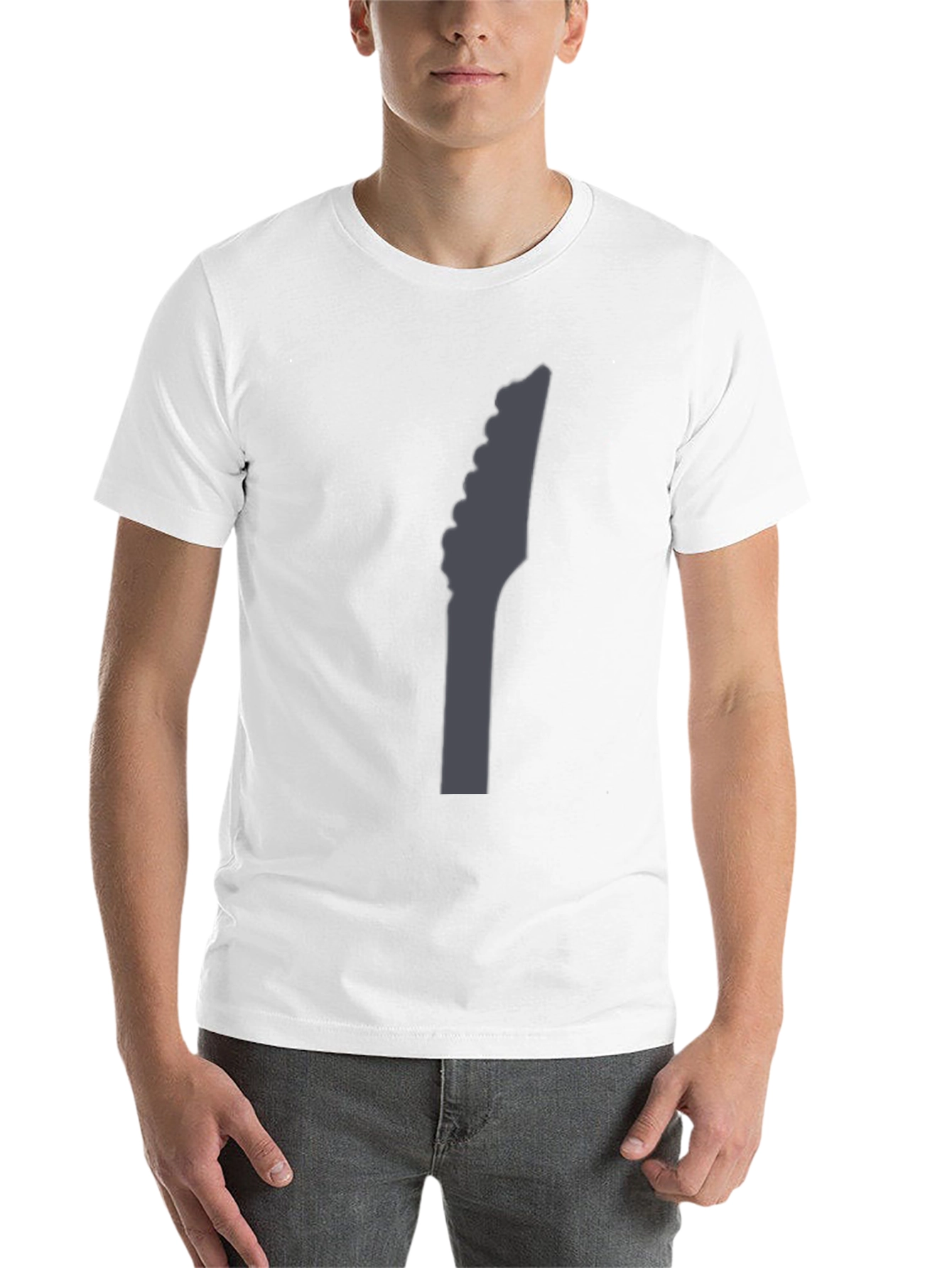 Black Guitar Headstock Graphic Black T-Shirt view 14