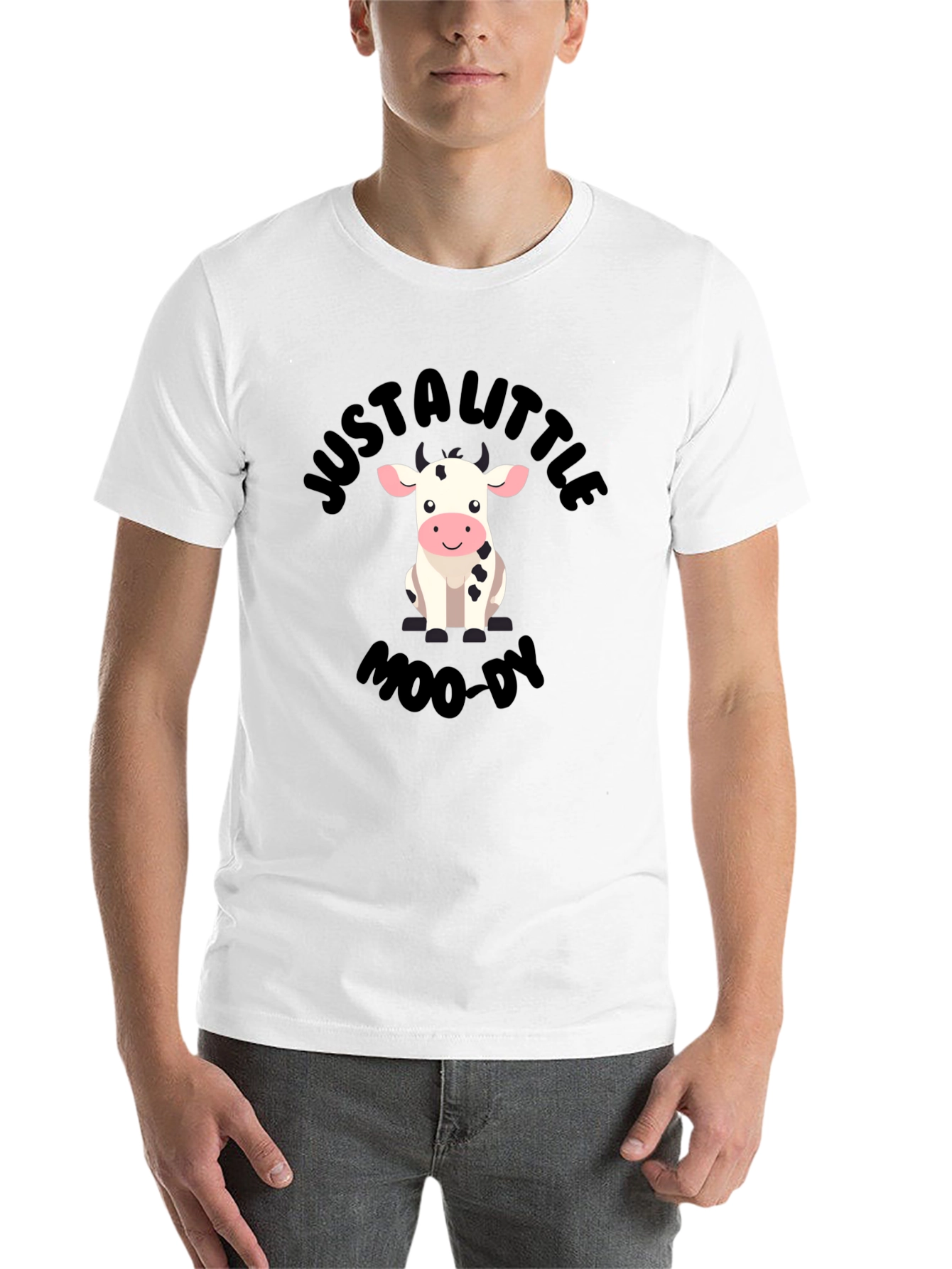 Black Just a Little Moo-dy Graphic T-Shirt view 14