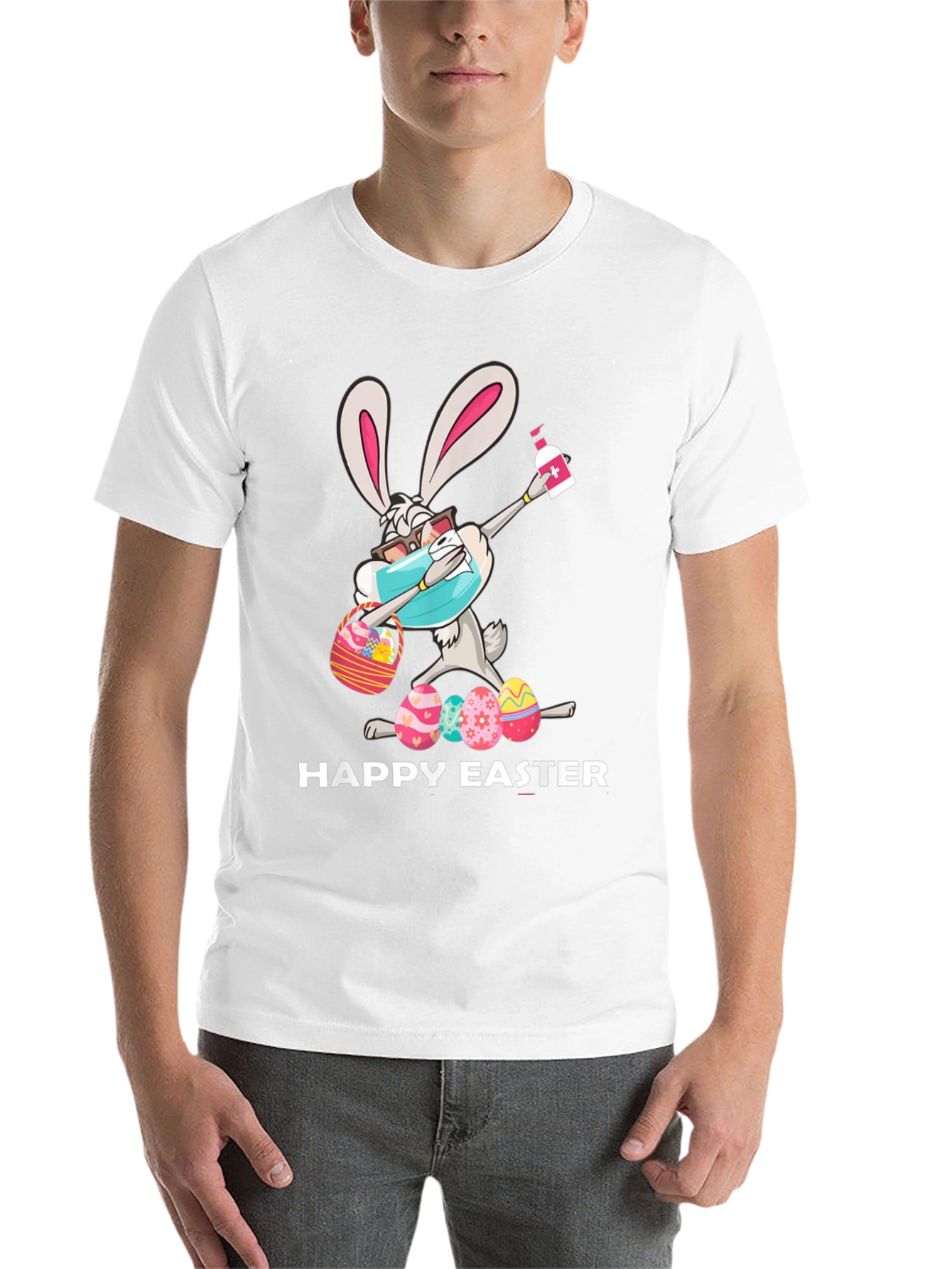 Black Happy Easter Bunny T-Shirt - Quarantine Edition view 14
