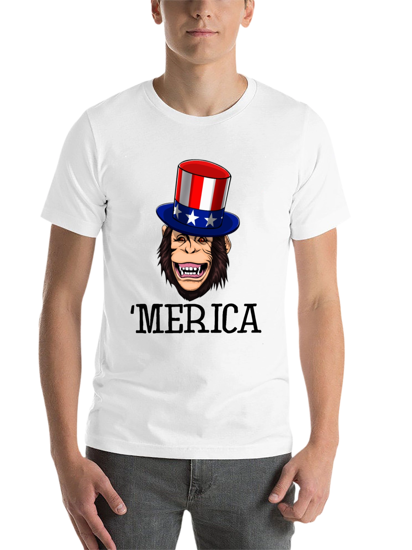 Black Patriotic Monkey T-Shirt view 14