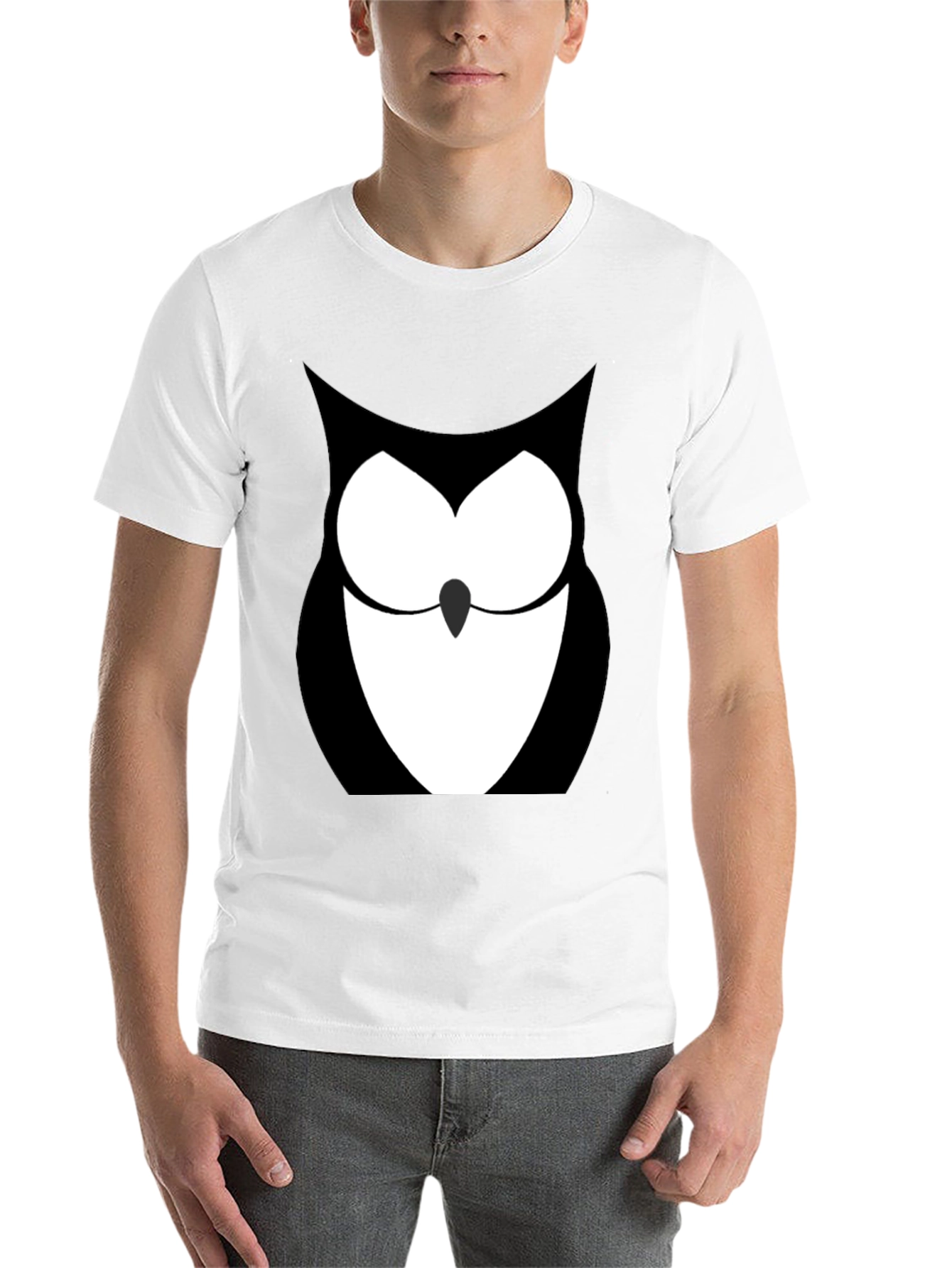 Black Owl Graphic Print Black T-Shirt view 14