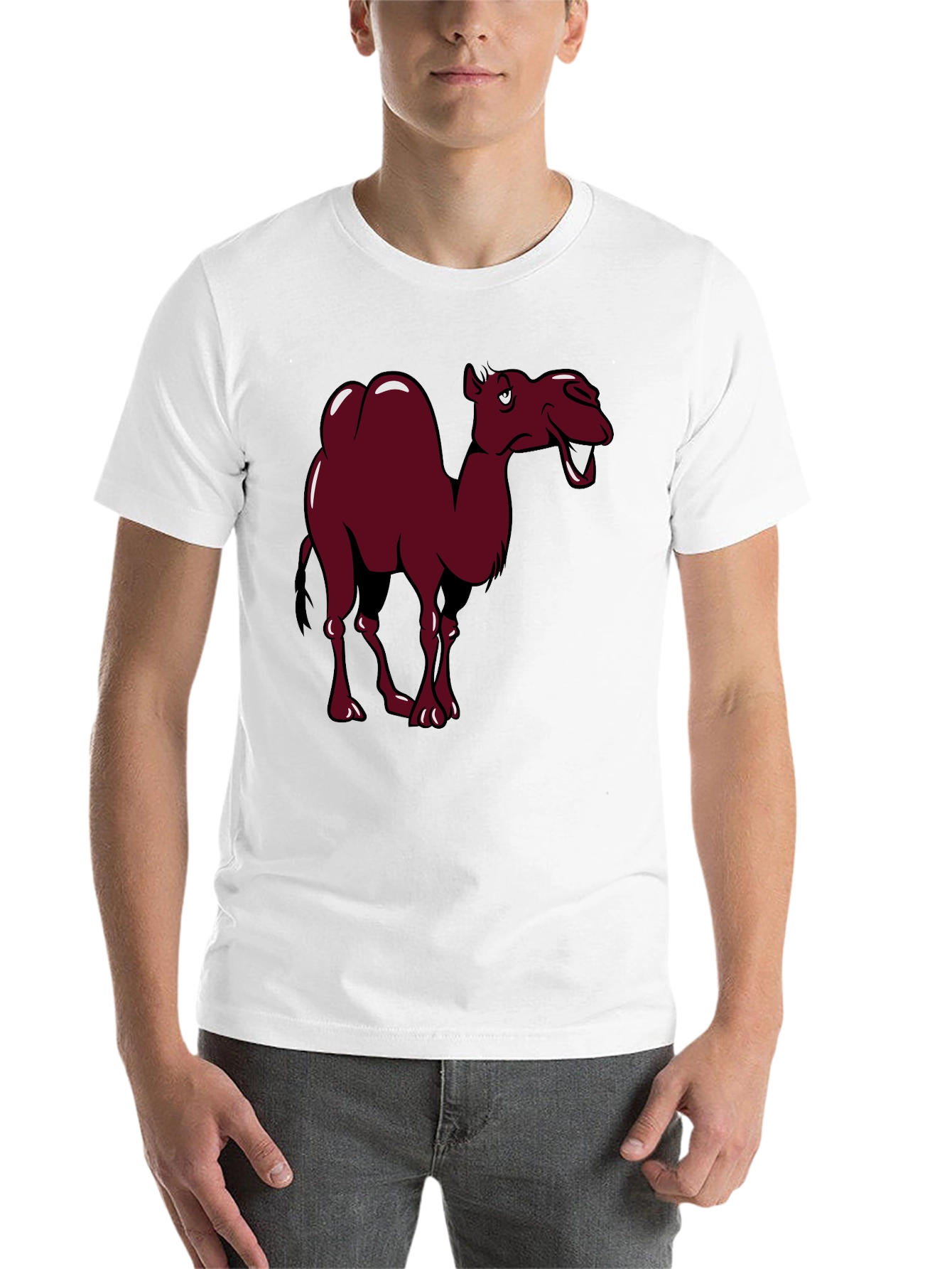 Black Funny Camel Cartoon Graphic Tee view 14