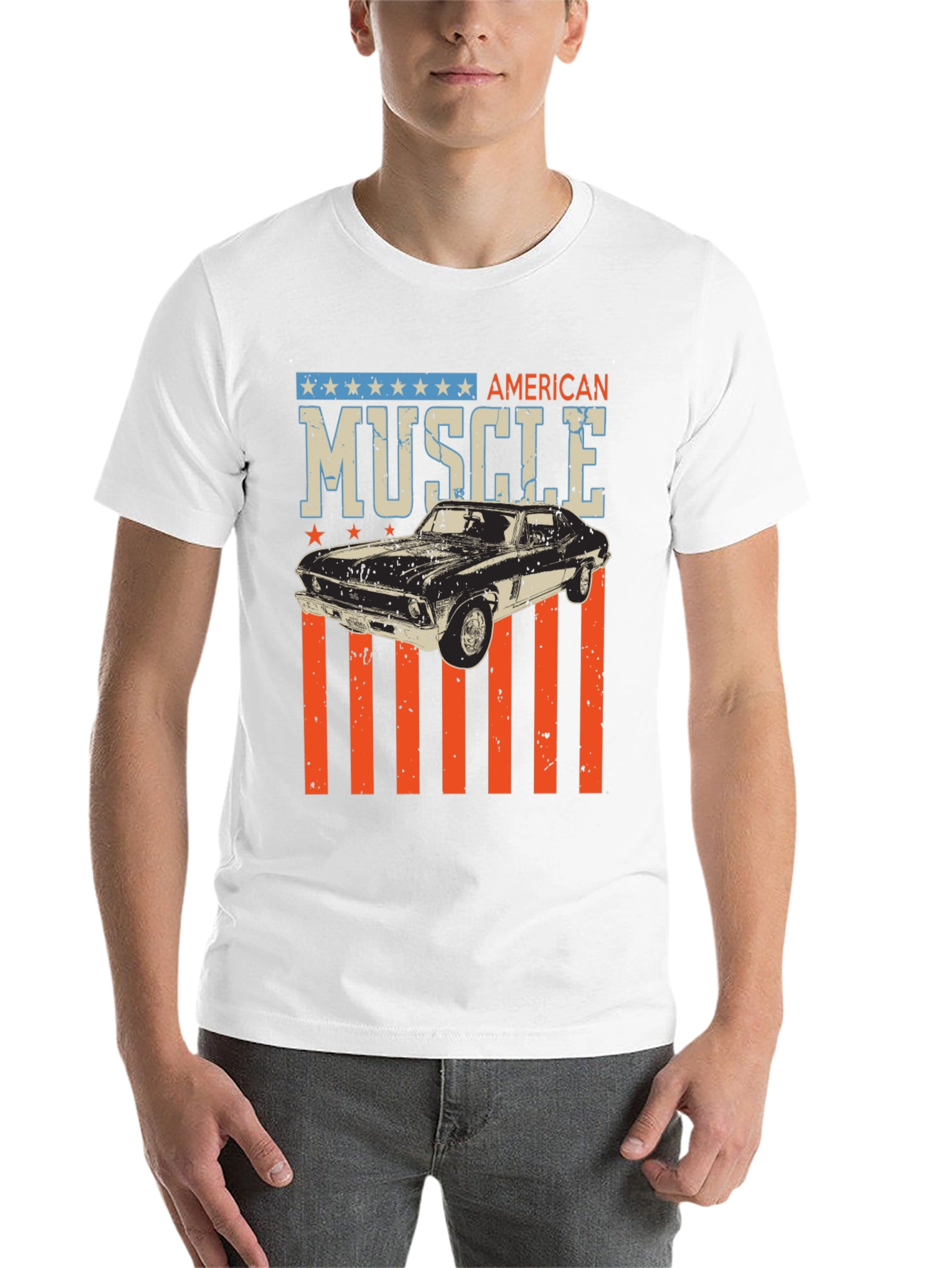 Black American Muscle Car Graphic Tee view 14