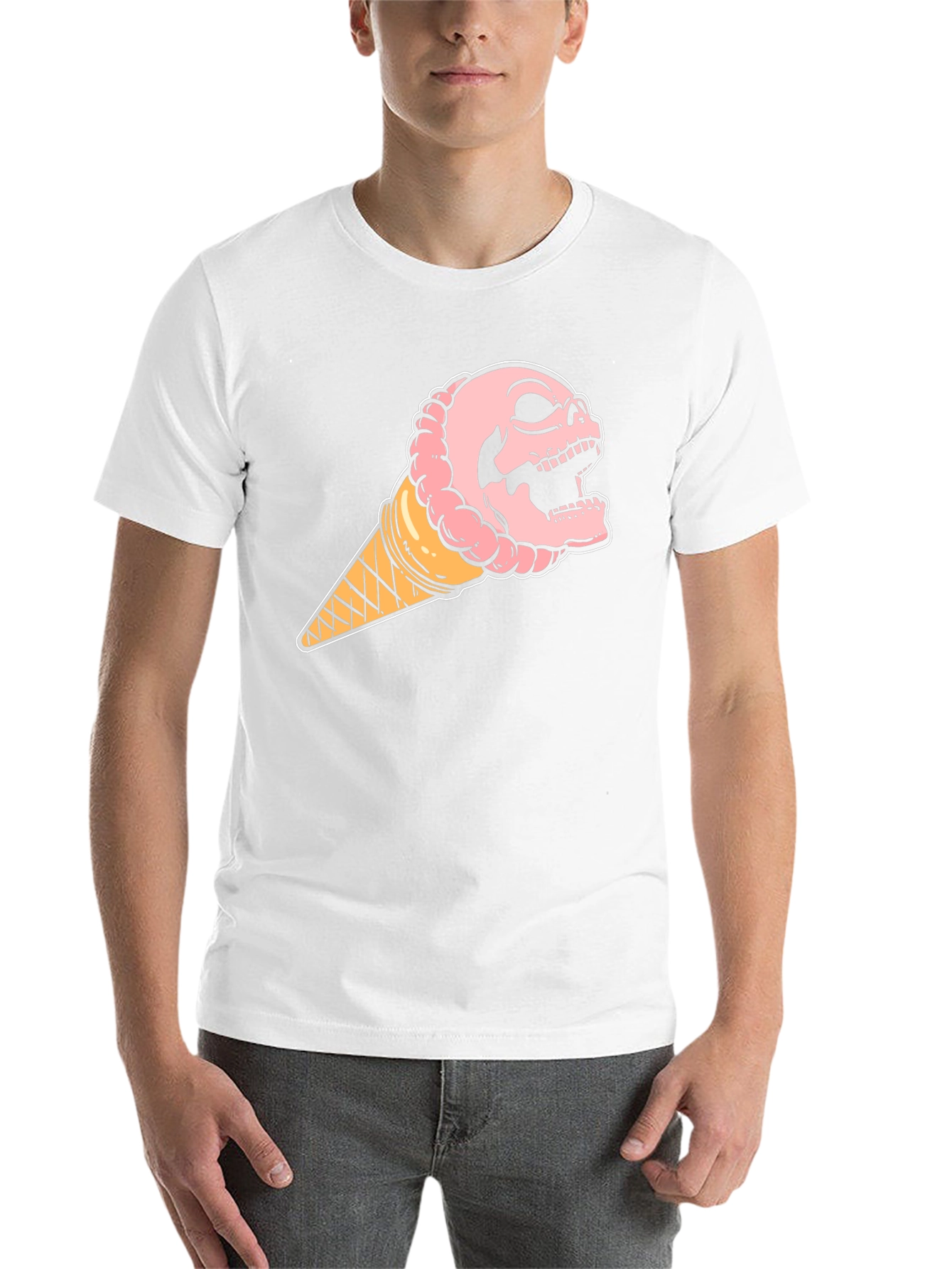 Black Skull Ice Cream T-Shirt - Unique Graphic Tee view 14