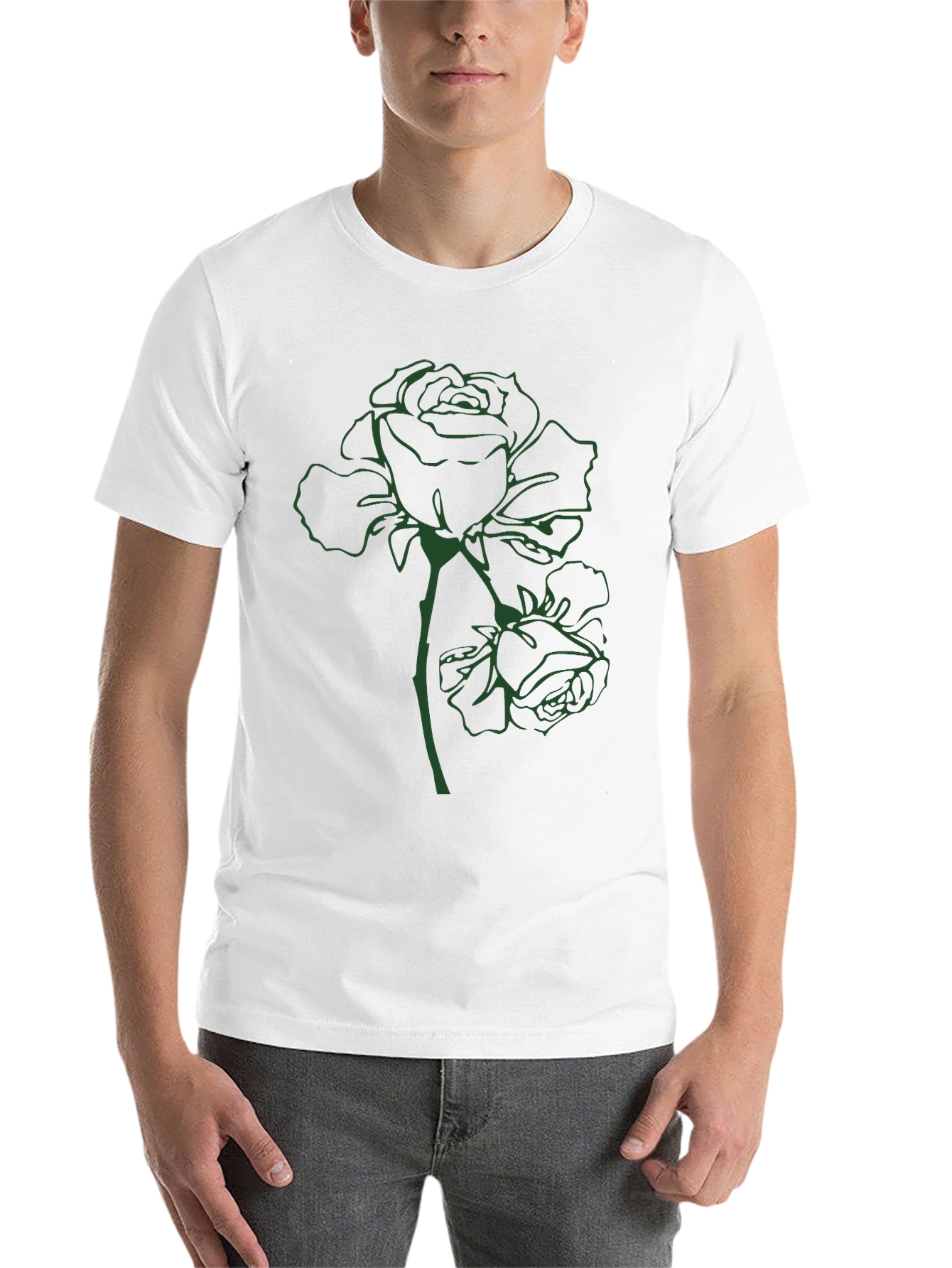 Black Green Rose Graphic Tee - Stylish Comfort view 14