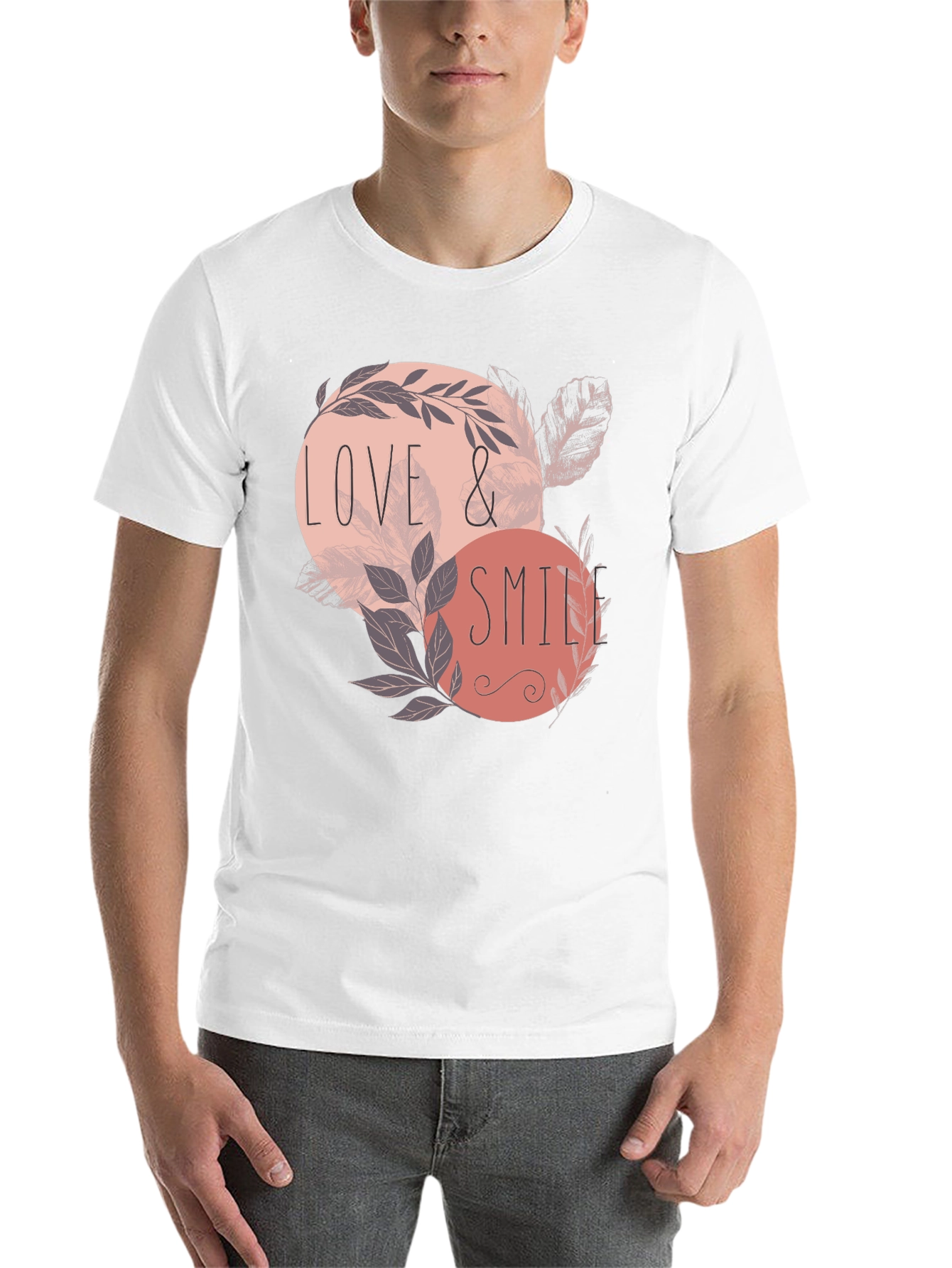 Black Love & Smile Graphic Tee - Men's Black T-Shirt view 14