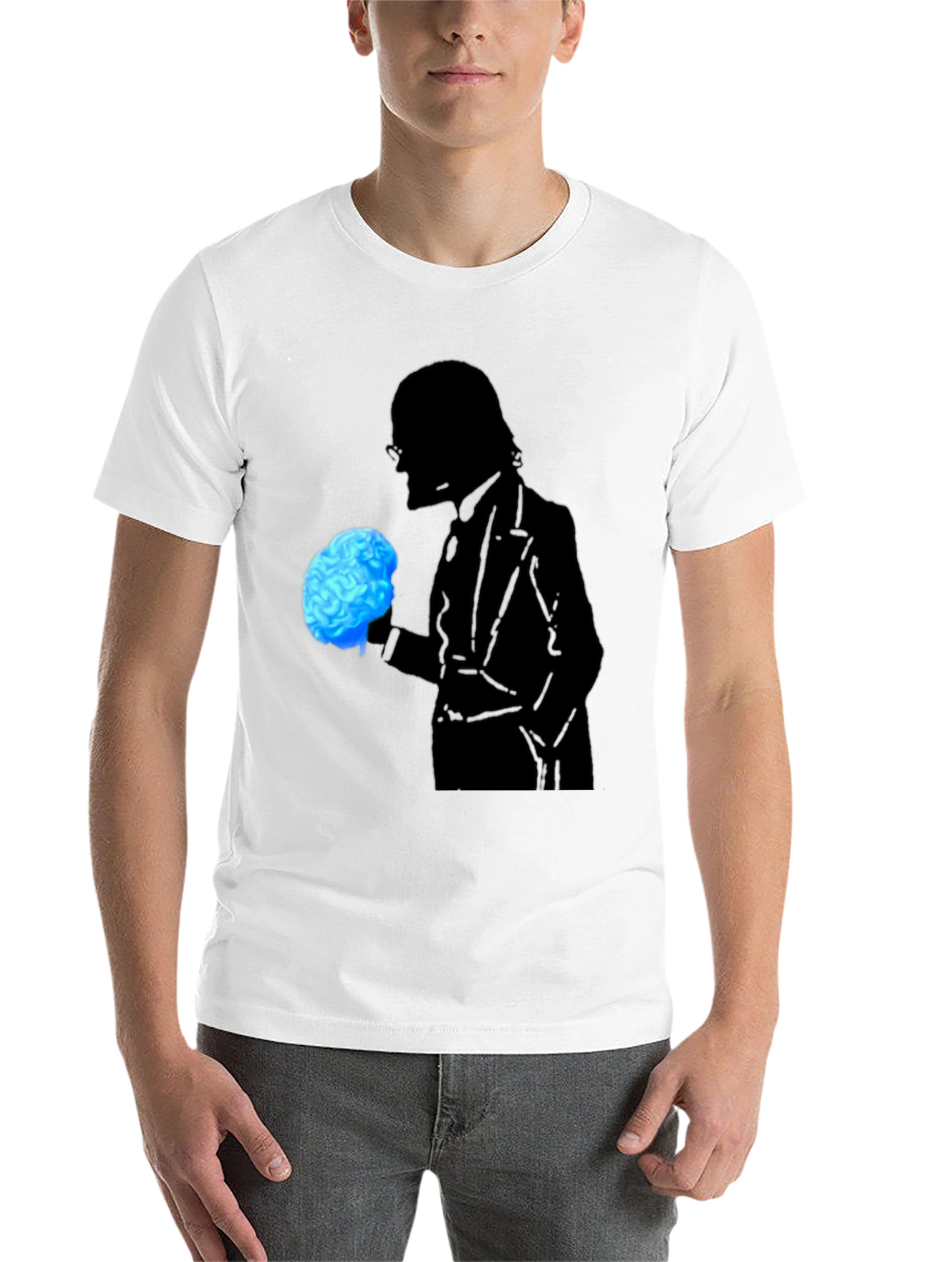 Black Brain Silhouette Graphic Tee view 14