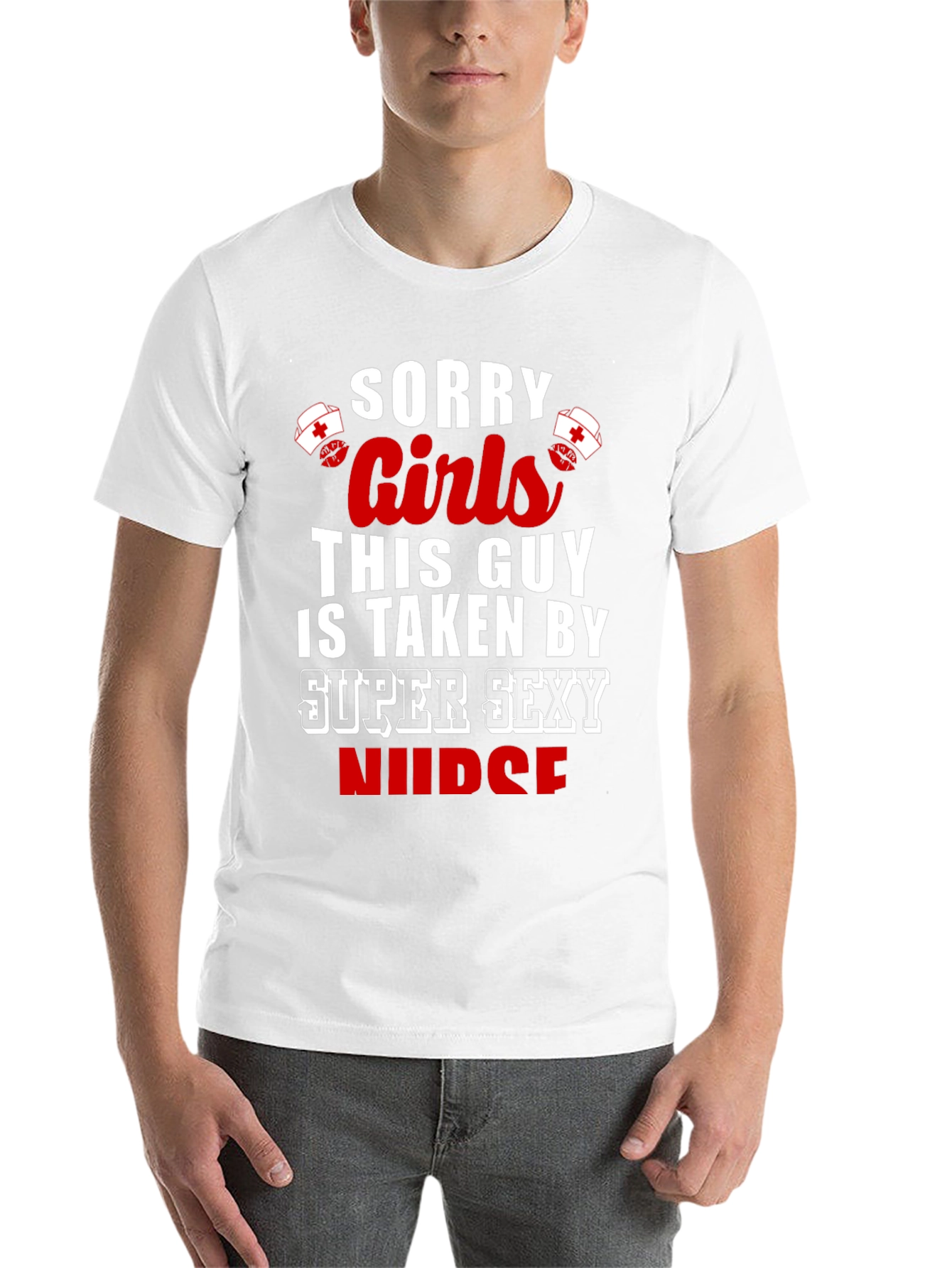 Black Sorry Girls Super Sexy Nurse T-Shirt view 14