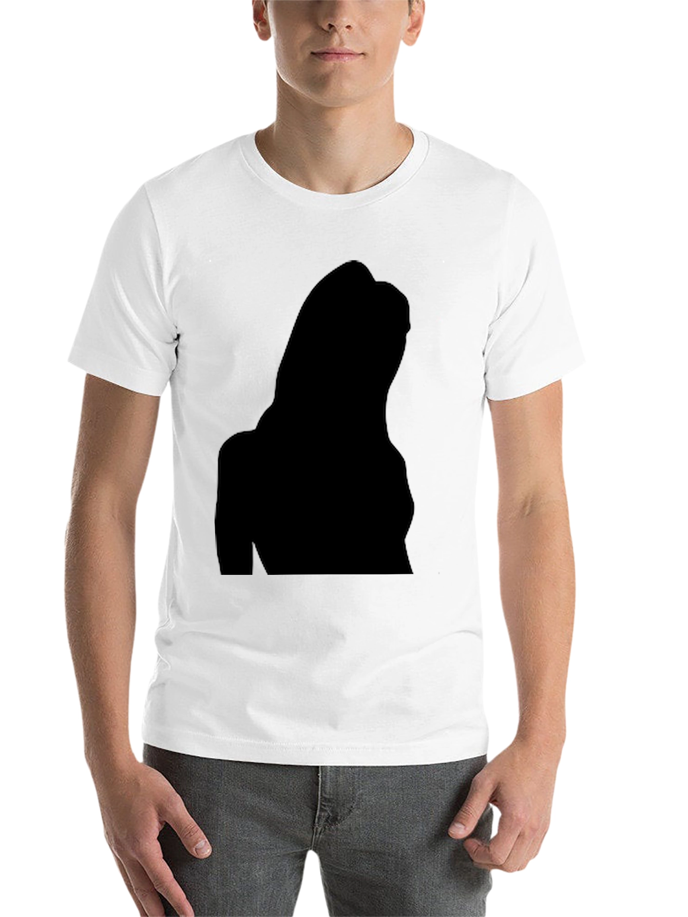 Black Men's Black Silhouette Graphic Tee - Casual Style view 14