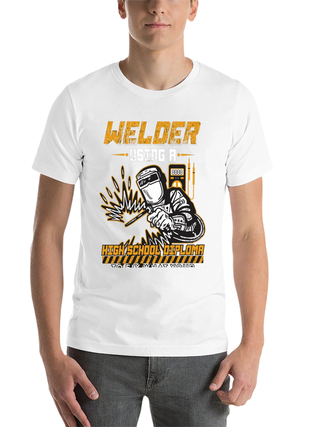 Black Welder High School Diploma T-Shirt view 14