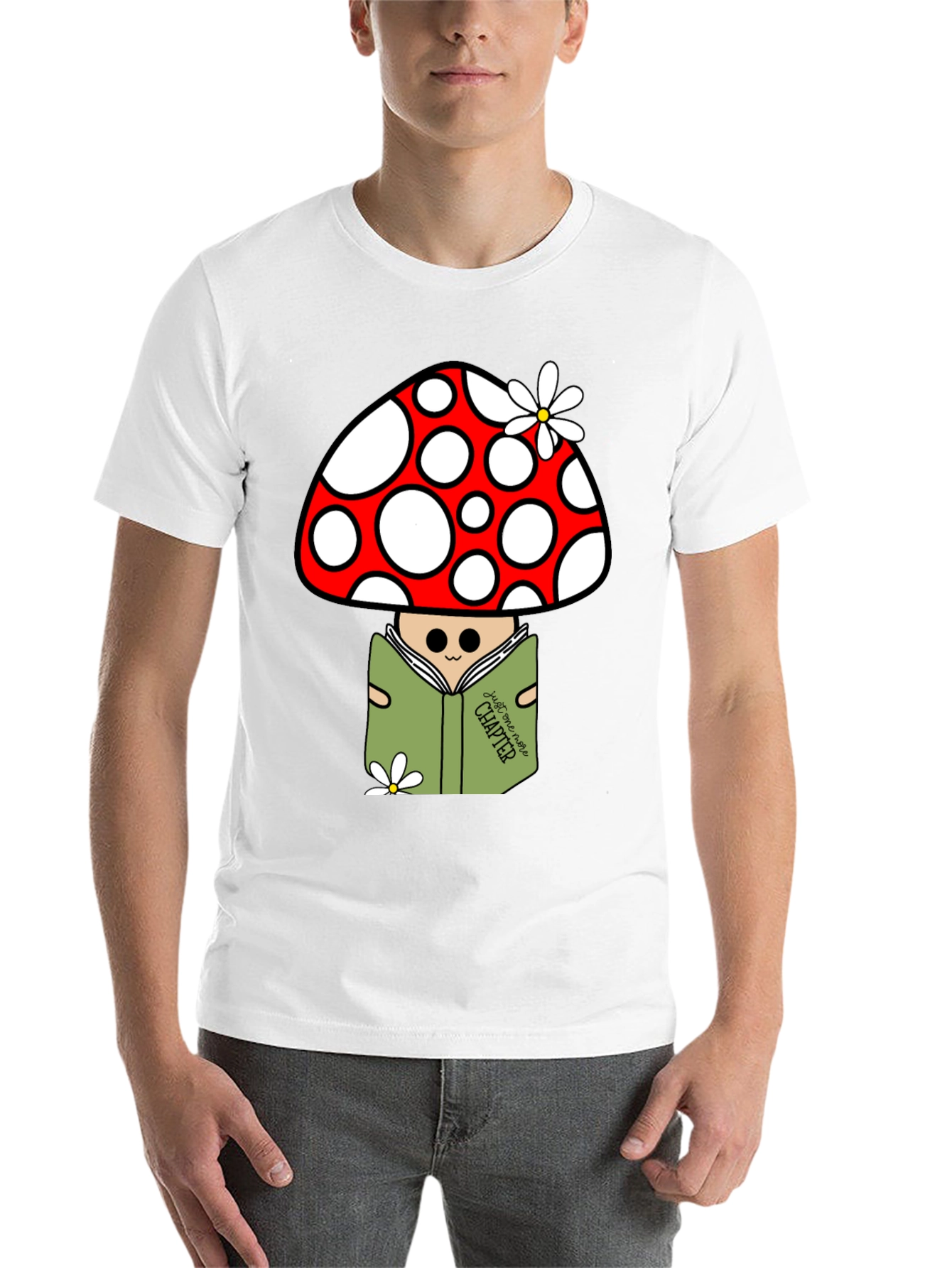 Black Mushroom Reader Graphic T-Shirt - Just One More Chapter view 14