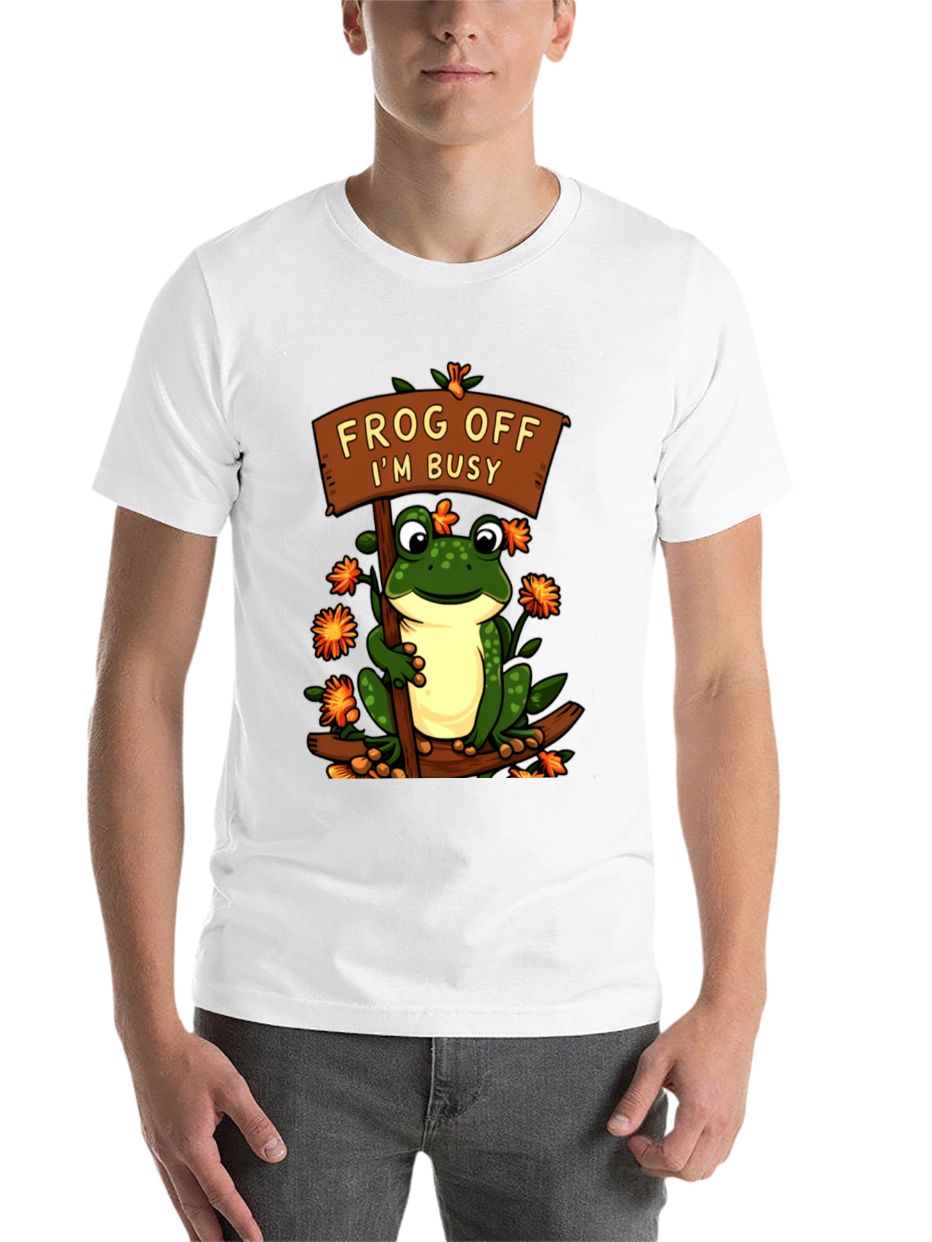 Black Frog Off I'm Busy T-Shirt Funny Animal Tee view 14