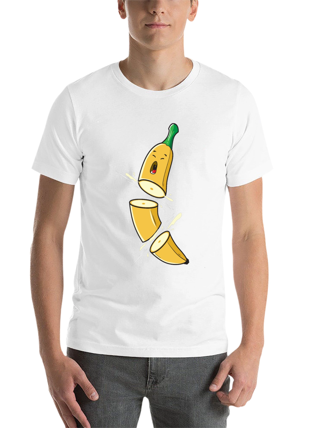 Black Sliced Banana Cartoon T-Shirt view 14