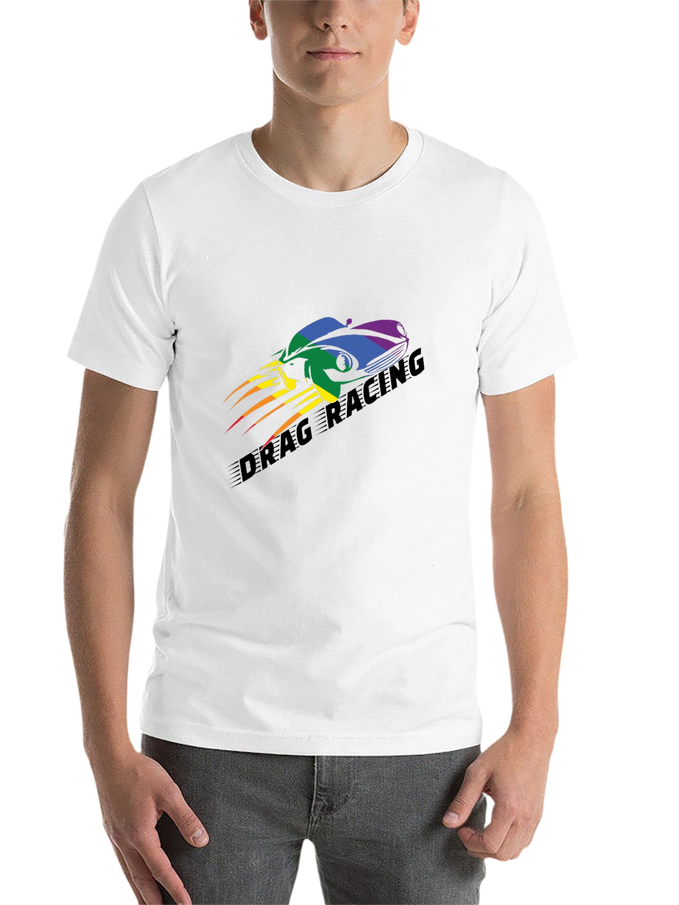 Black Drag Racing Pride T-Shirt - Black, Car Design view 14
