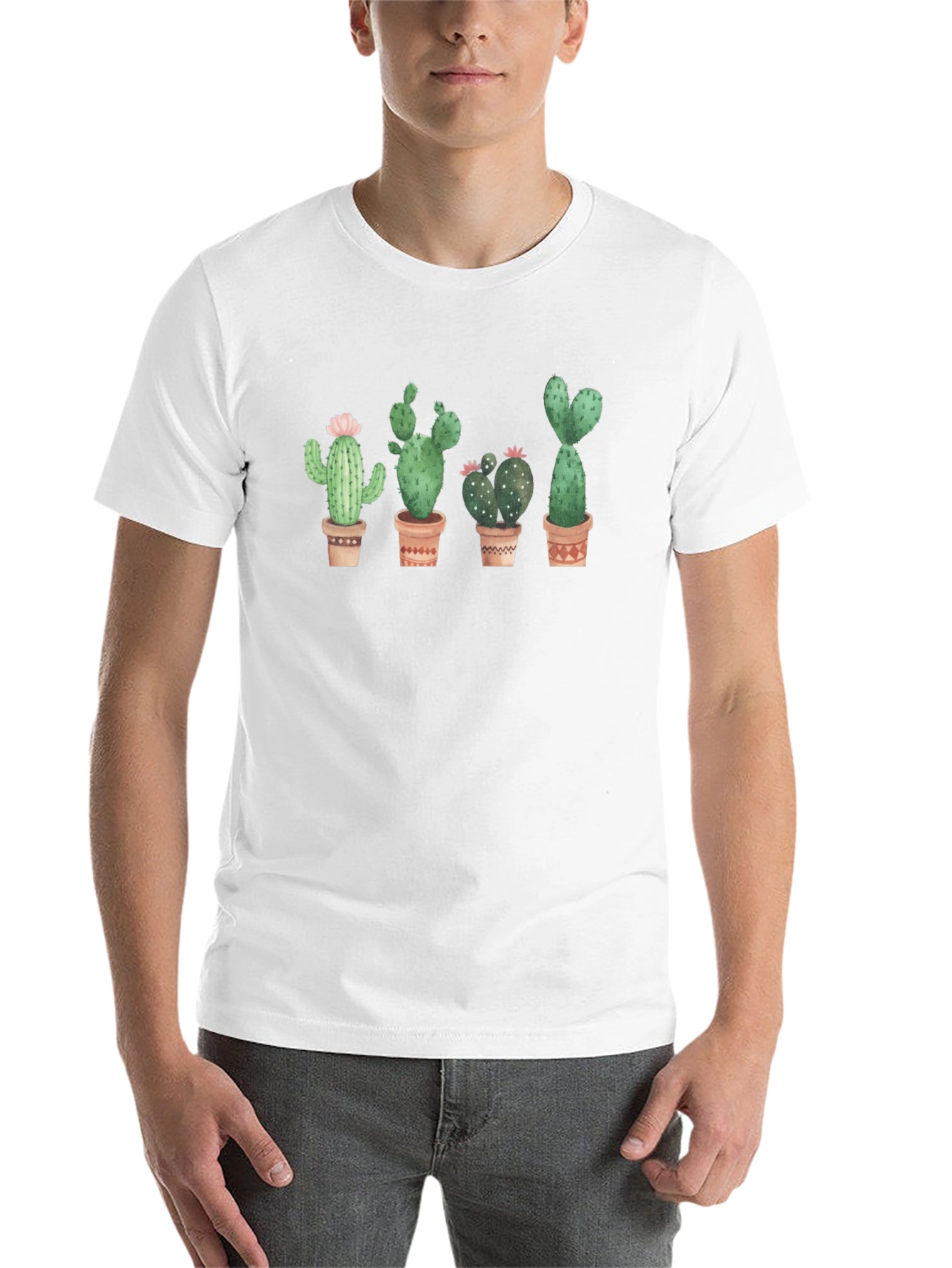 Black Cactus Plant Graphic Black T-Shirt view 14
