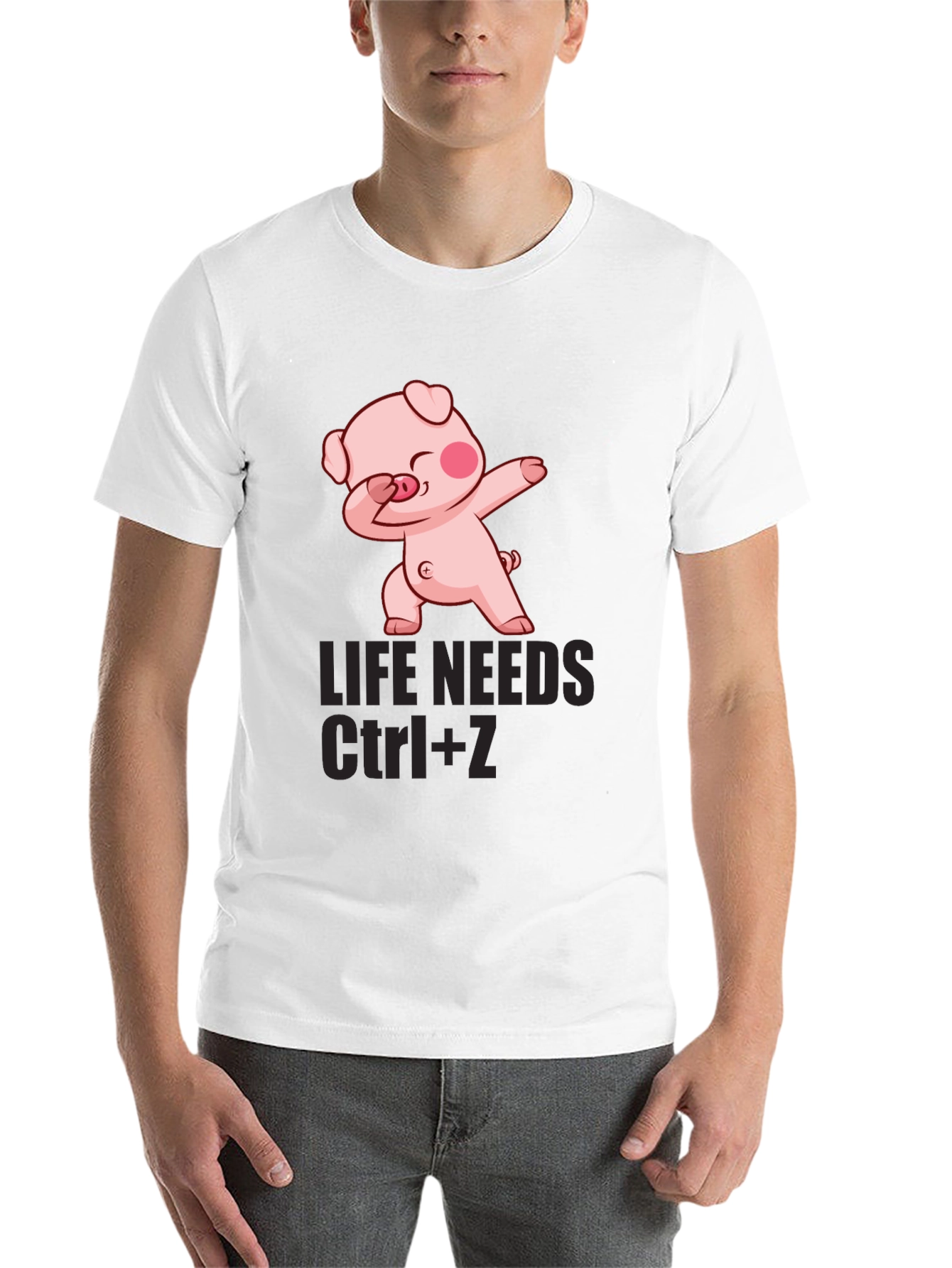 Black Life Needs Ctrl+Z Pig Dab Graphic Tee view 14
