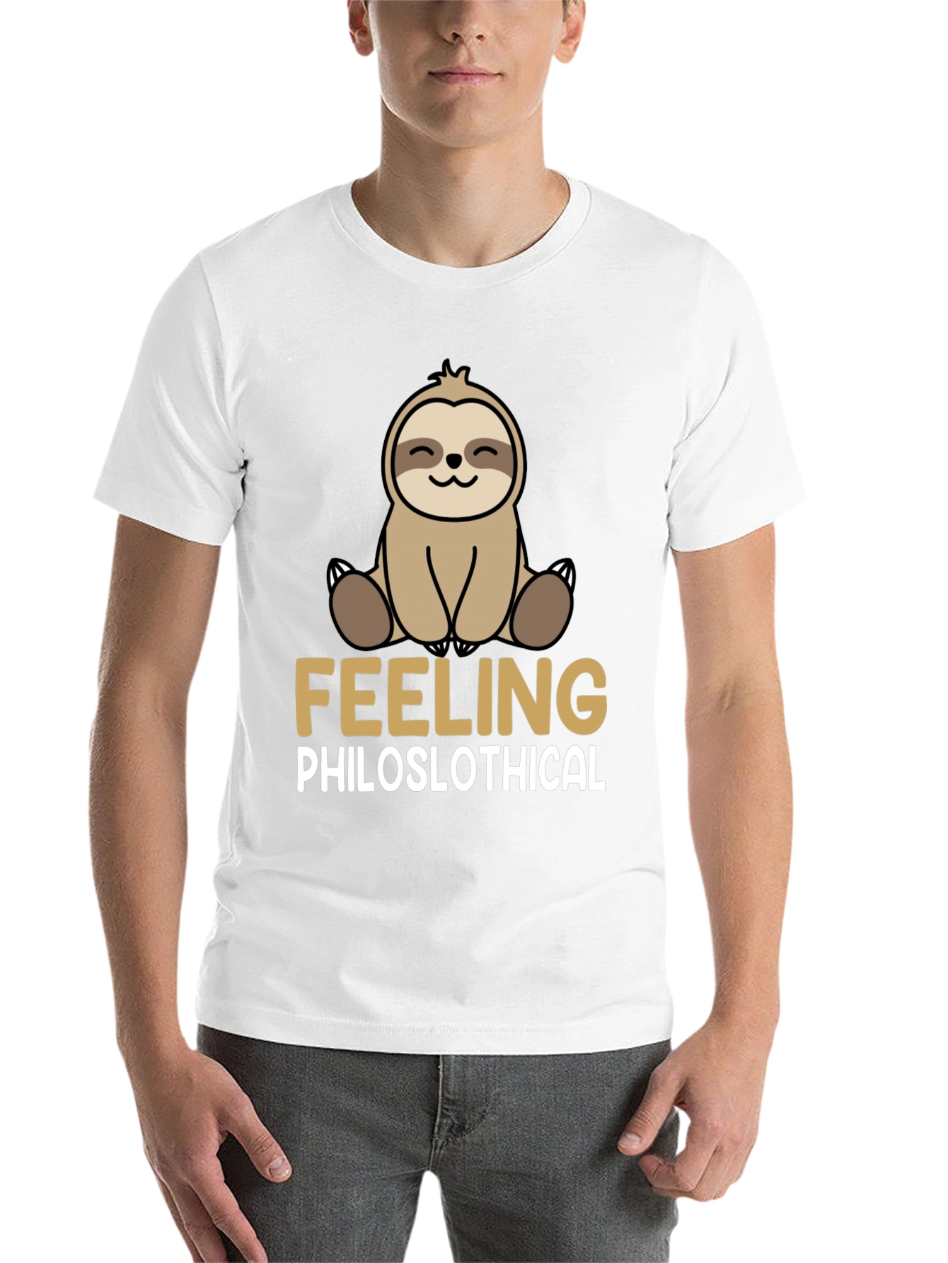 Black Philoslothical Sloth Graphic T-Shirt - Funny, Relaxed Fit view 14