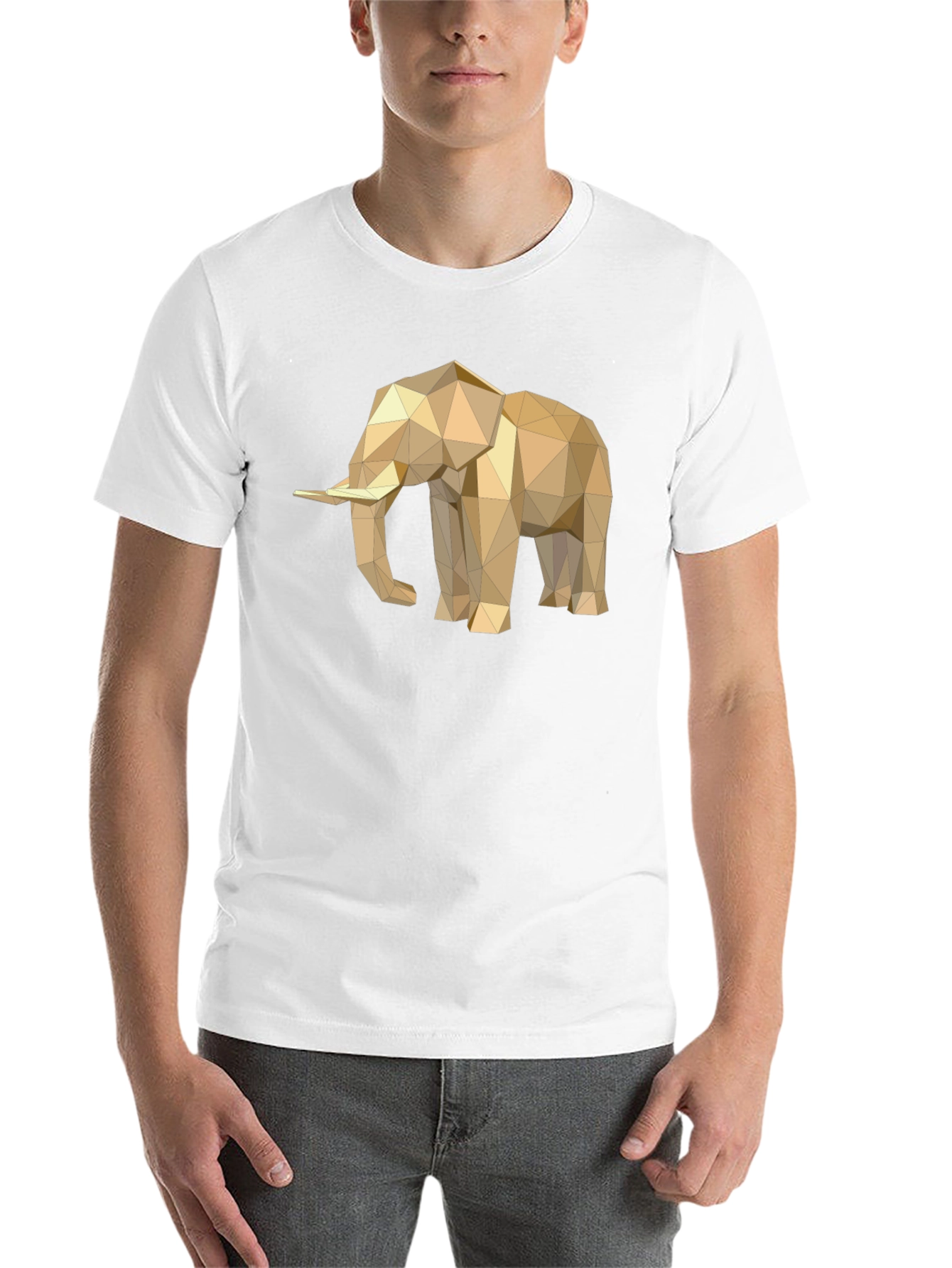 Black Geometric Elephant Tee - Modern Minimalist Design view 14