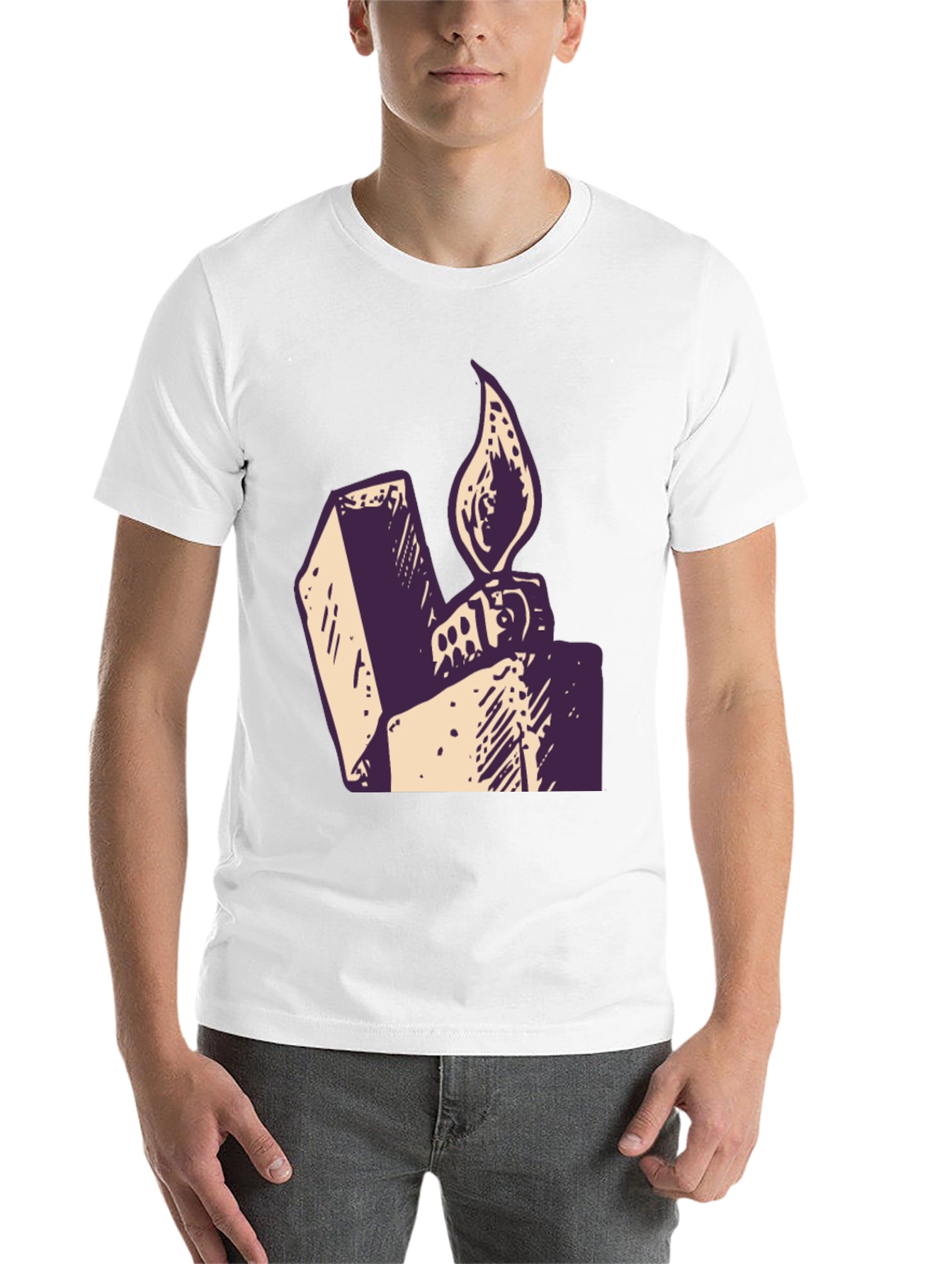 Black Vintage Lighter Graphic Tee - Black Cotton Comfort view 14