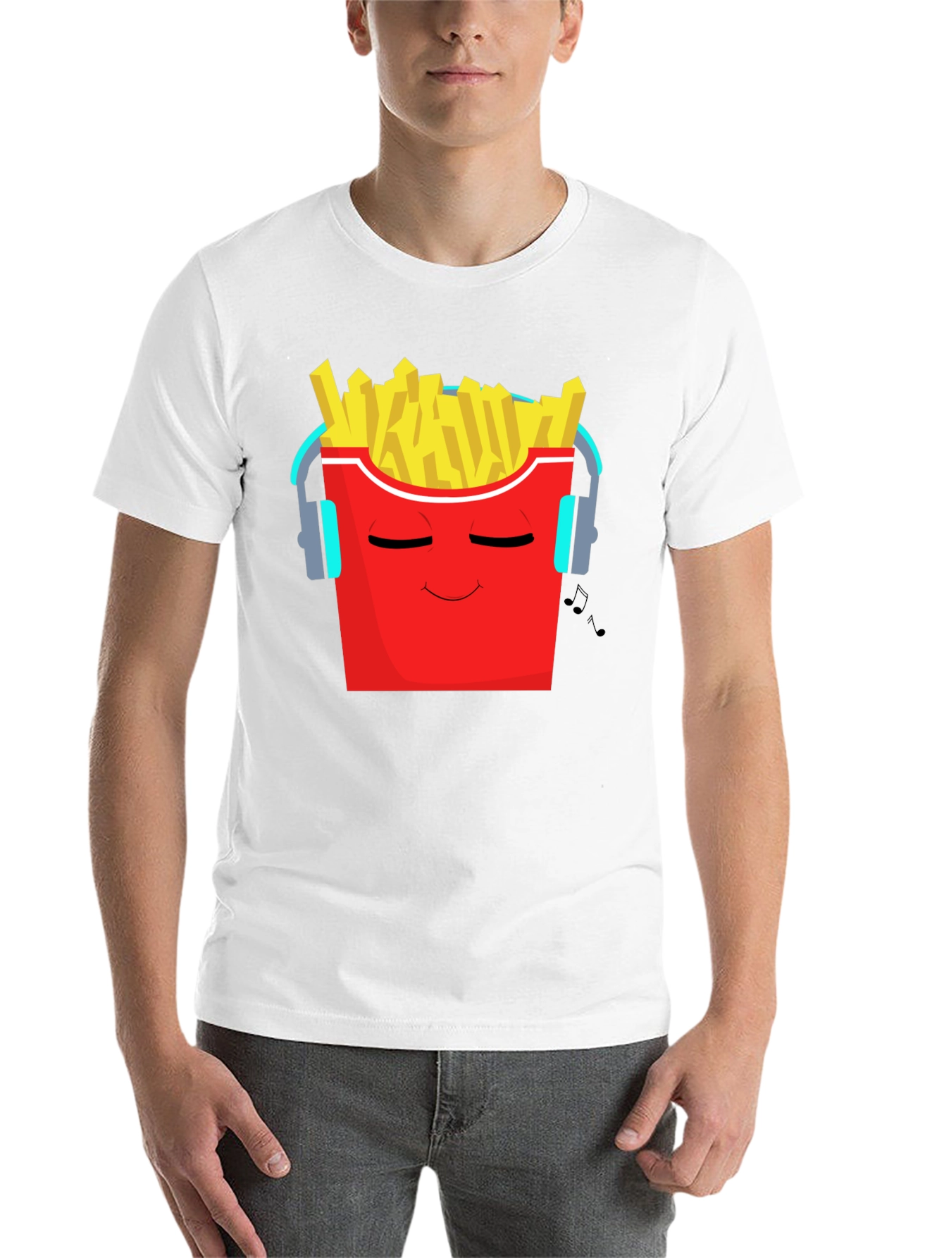 Black Cool Fries Graphic Tee - Music Lover T-Shirt view 14
