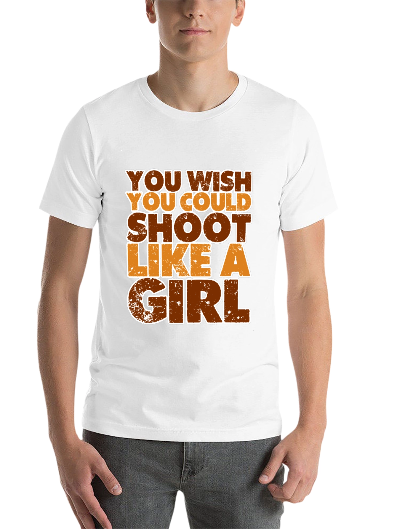 Black You Wish You Could Shoot Like A Girl Graphic T-Shirt view 14