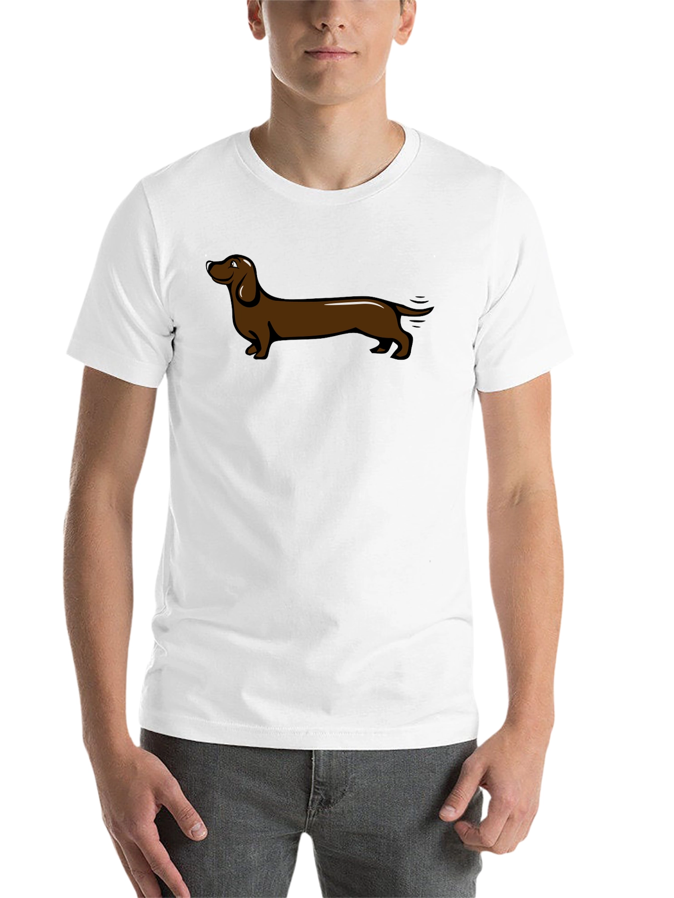 Black Dachshund Graphic T-Shirt - Black Crew Neck view 14