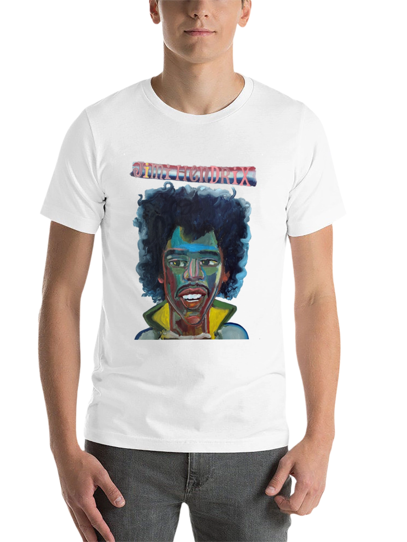 Black Jimi Hendrix Graphic Tee Black Cotton T-Shirt view 14