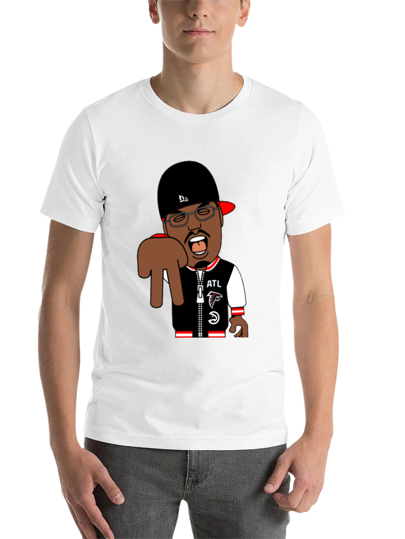Black Cartoon Character Atlanta Falcons T-Shirt view 14