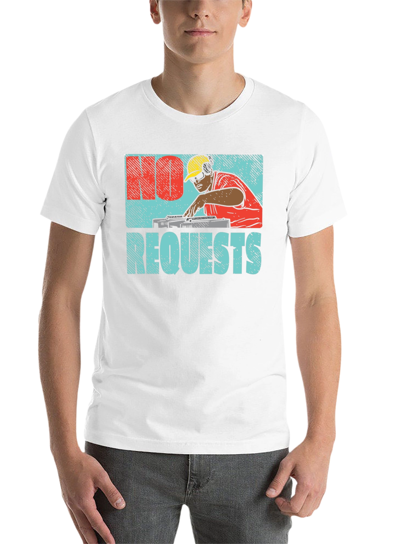 Black No Requests Graphic DJ T-Shirt view 14