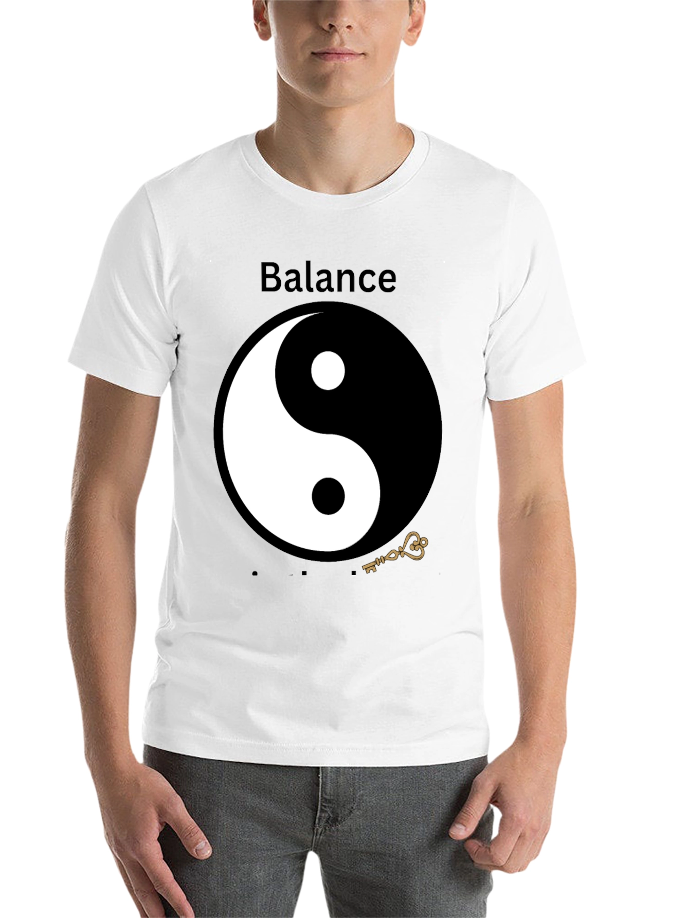 Black Yin Yang Balance Graphic Tee - Black T-Shirt view 14