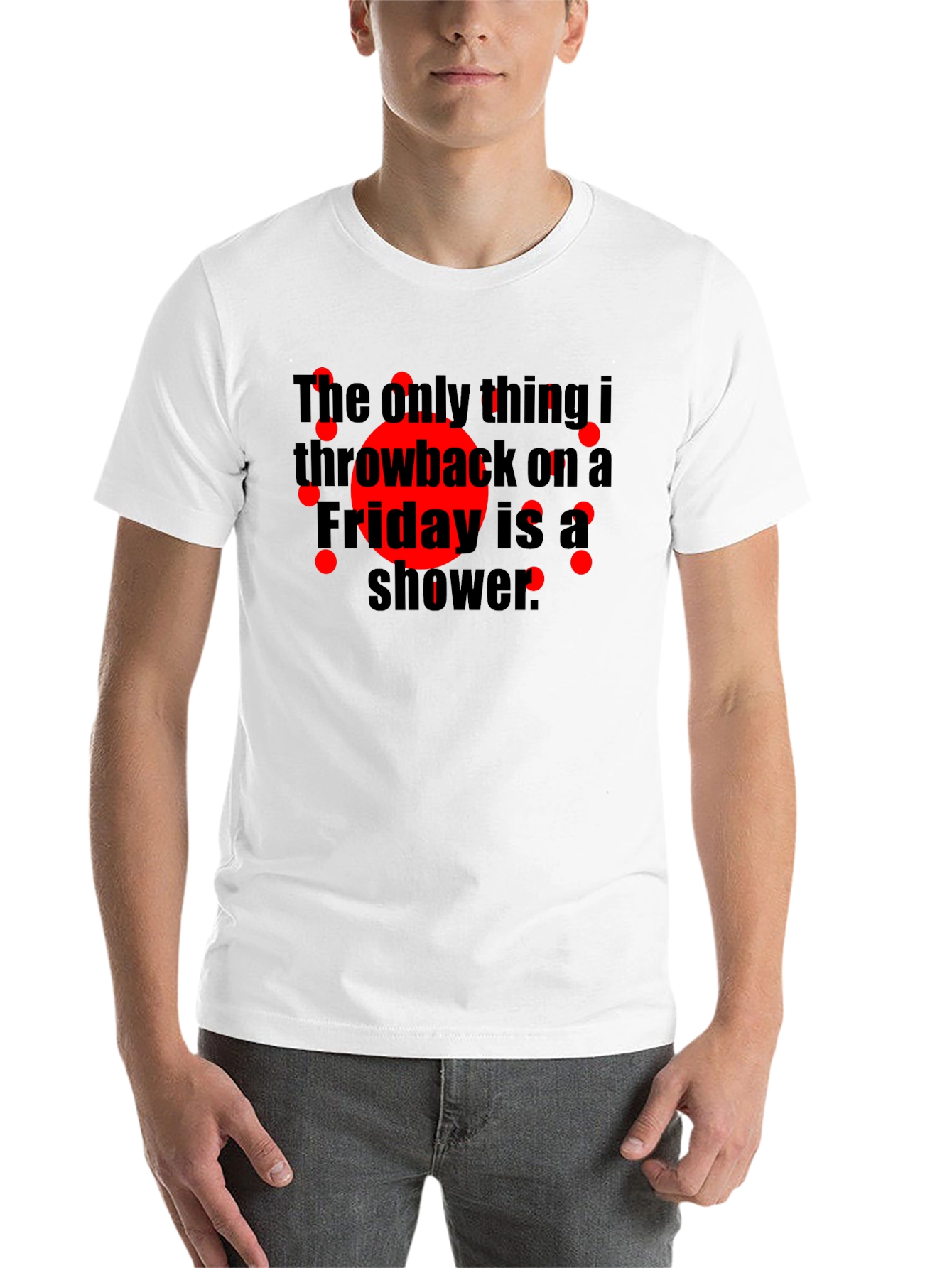 Black Funny Friday Shower Throwback T-Shirt view 14